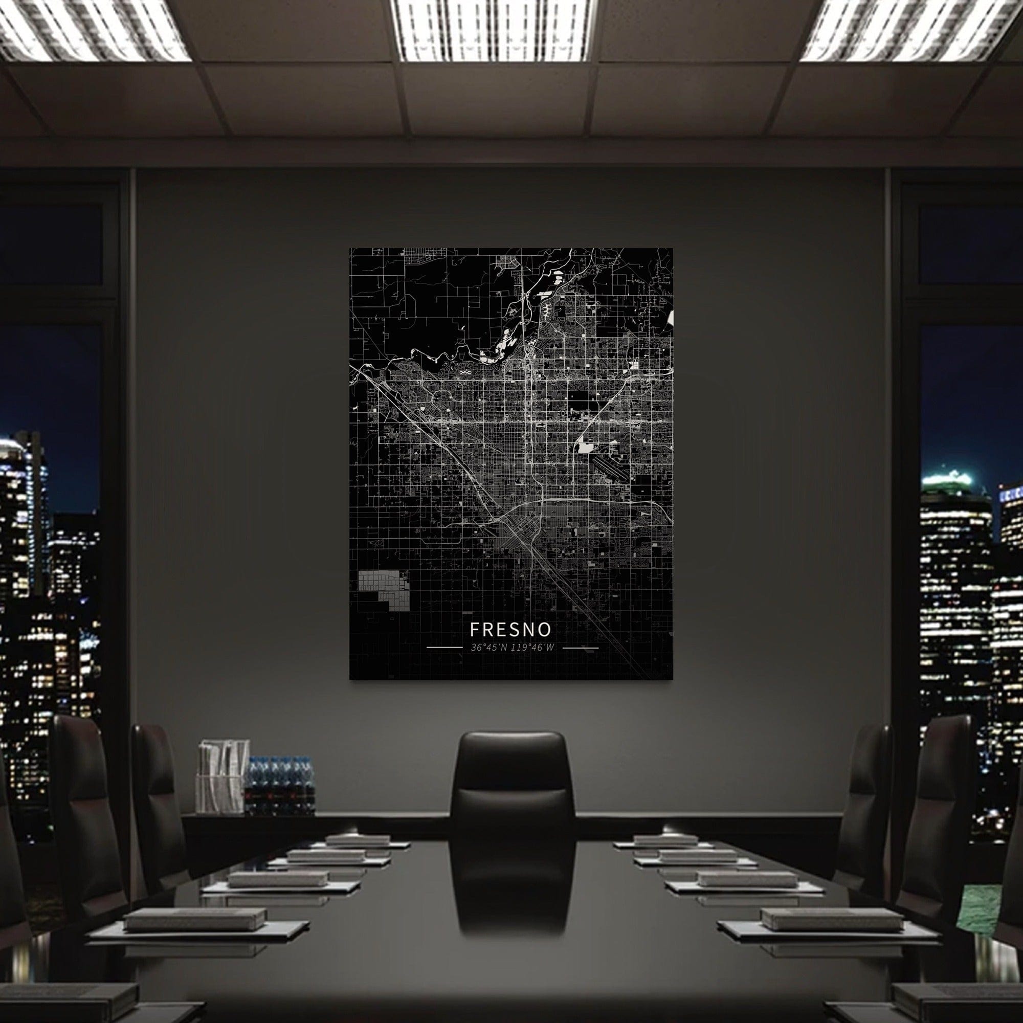 Fresno City Map Canvas