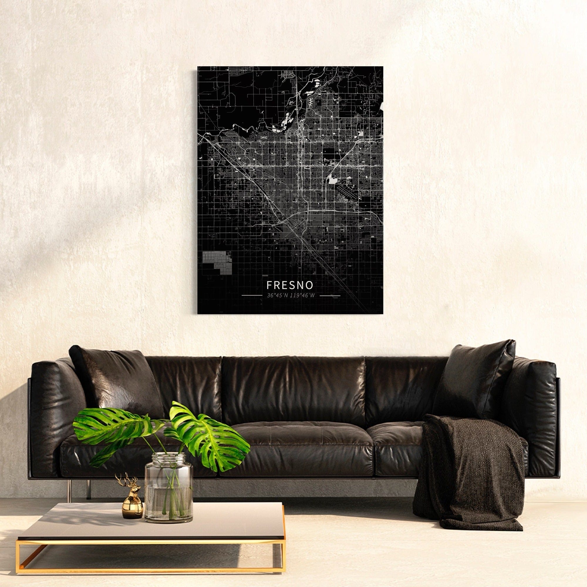 Fresno City Map Canvas