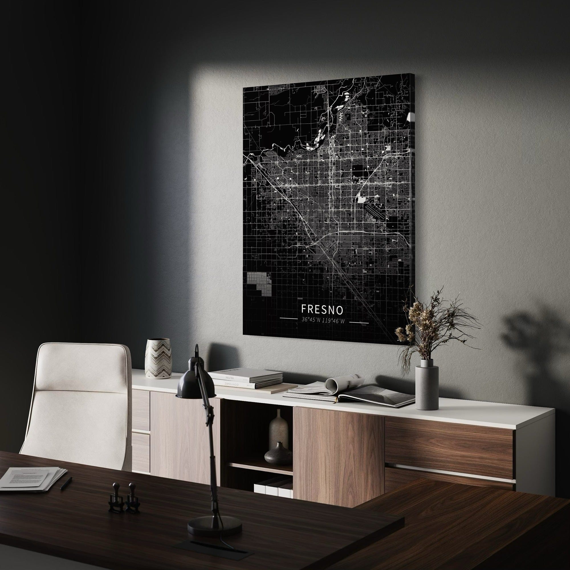 Fresno City Map Canvas