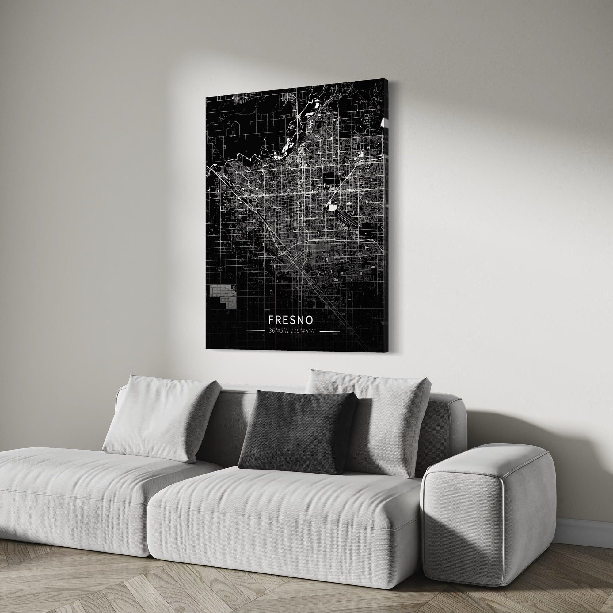 Fresno City Map Canvas