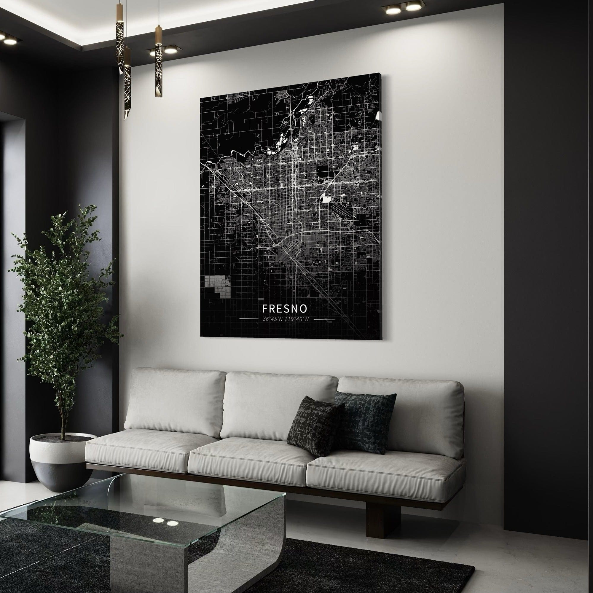 Fresno City Map Canvas