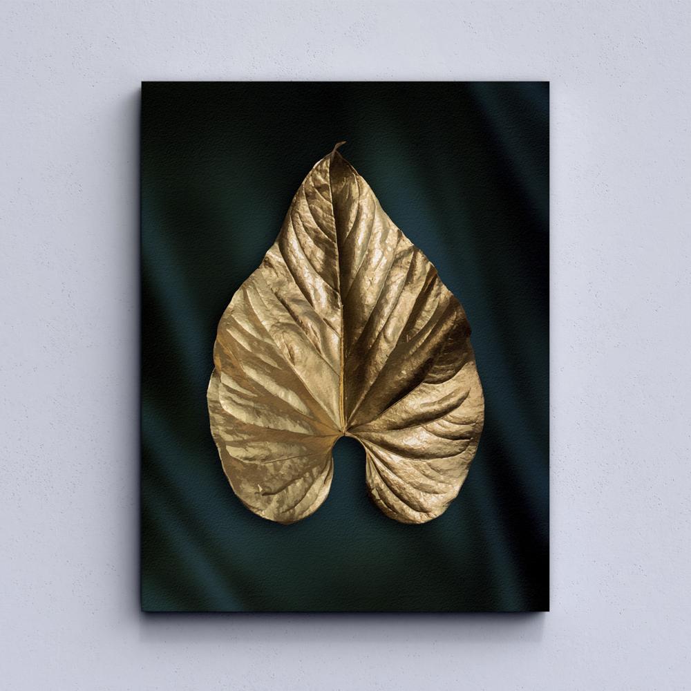 Golden Leaves Abstract Canvas