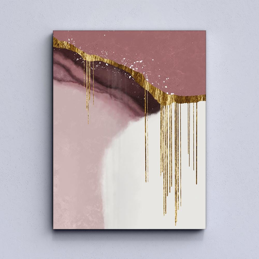 Golden Pink Abstract Canvas