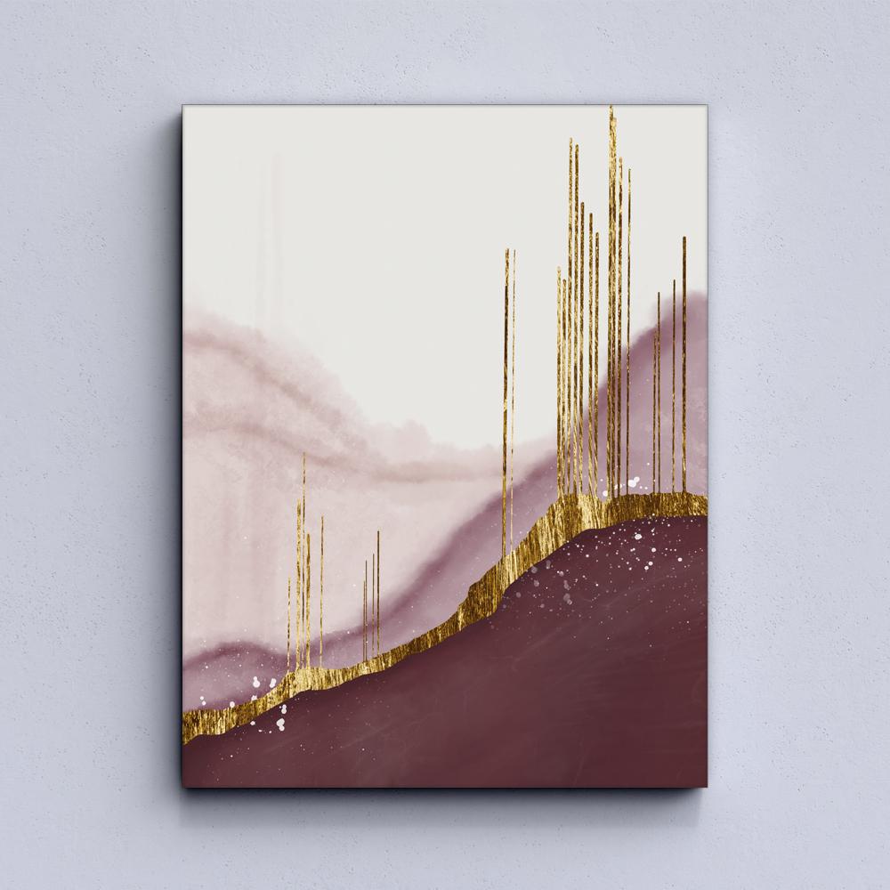 Golden Pink Abstract Canvas