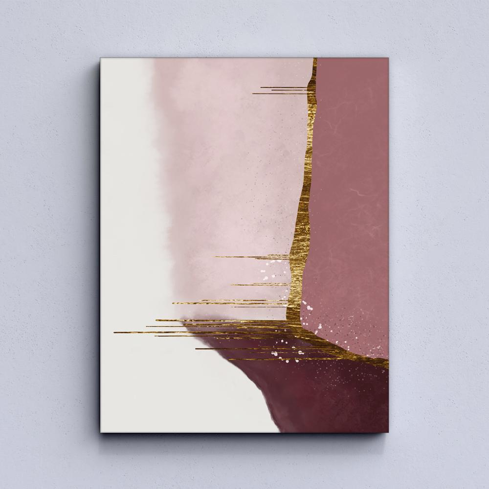 Golden Pink Abstract Canvas