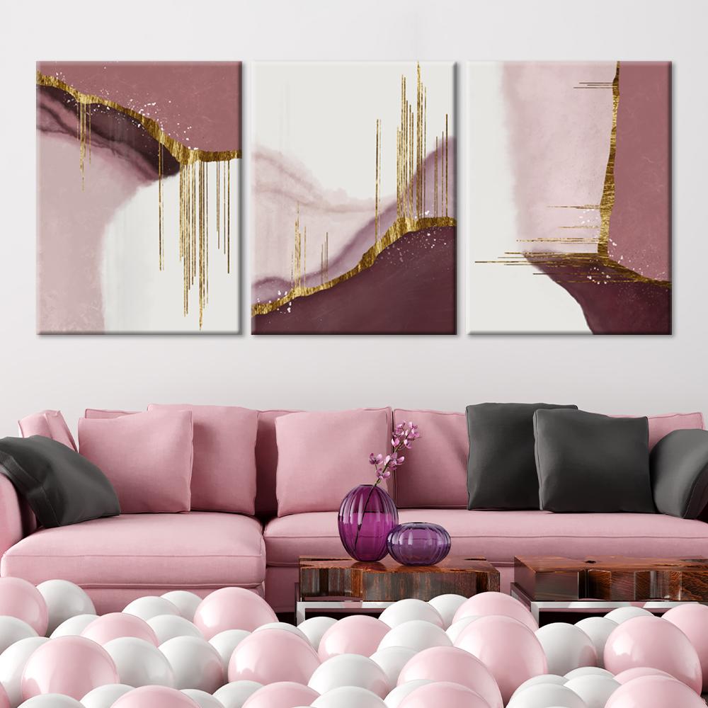 Golden Pink Abstract Canvas