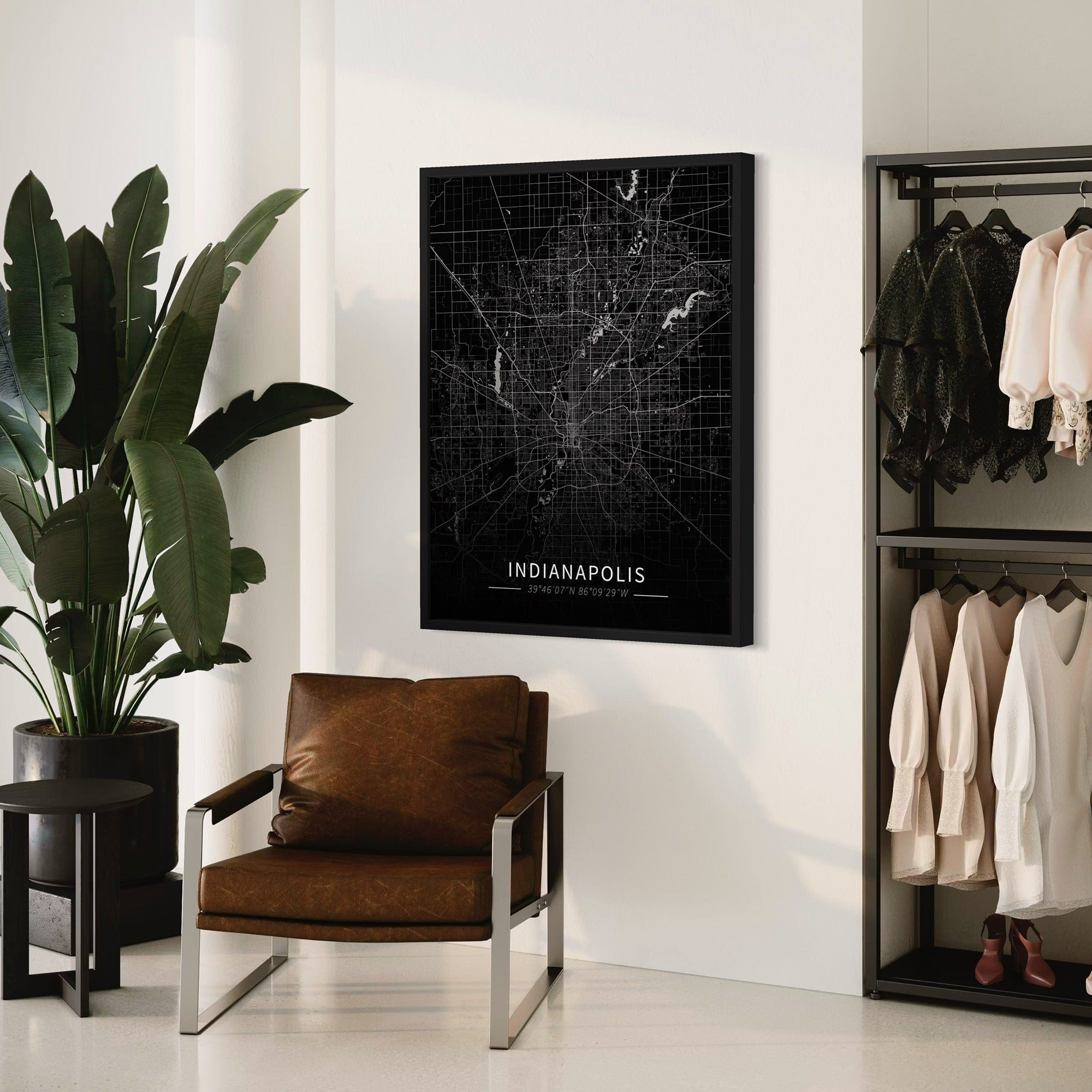 Indianapolis City Map Canvas