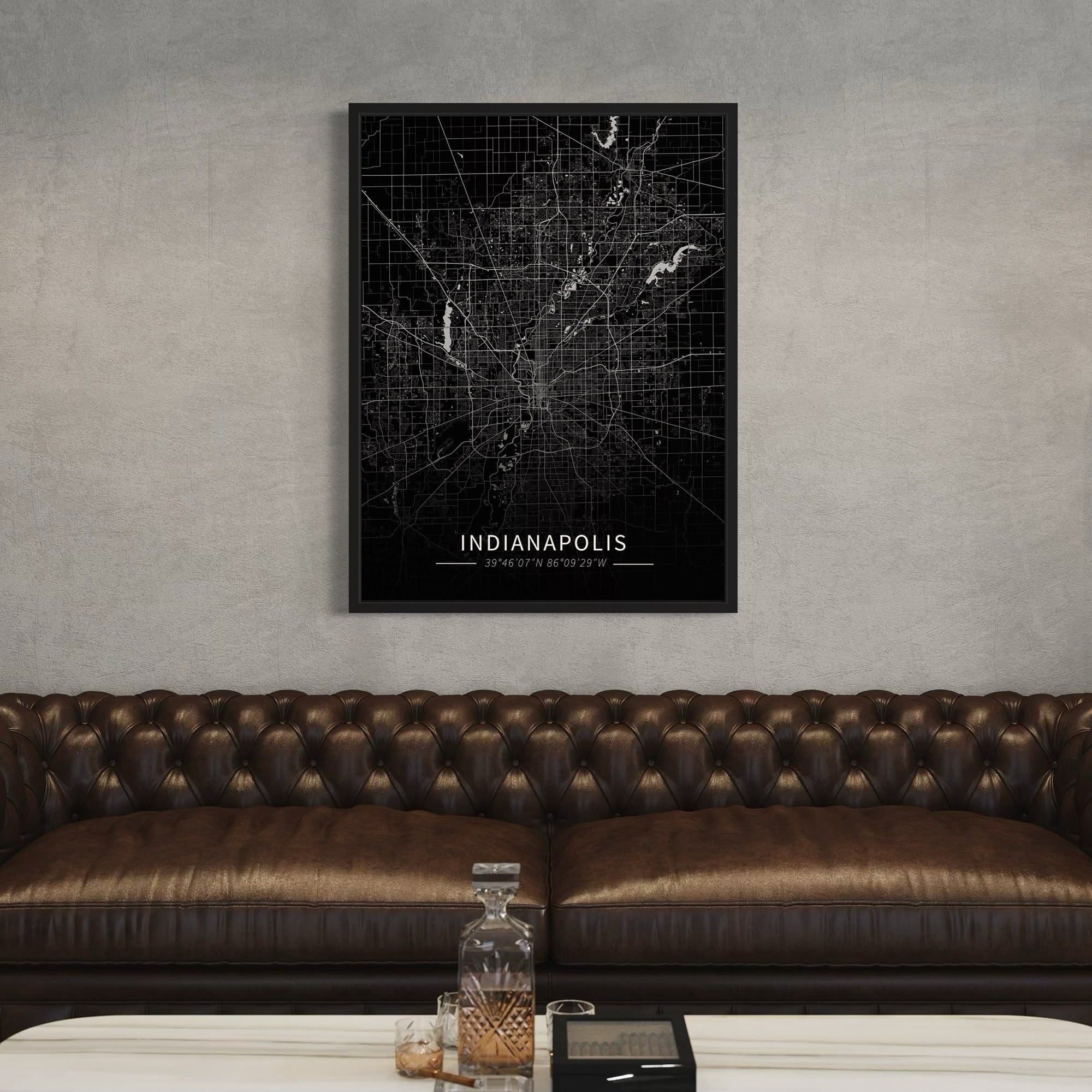 Indianapolis City Map Canvas