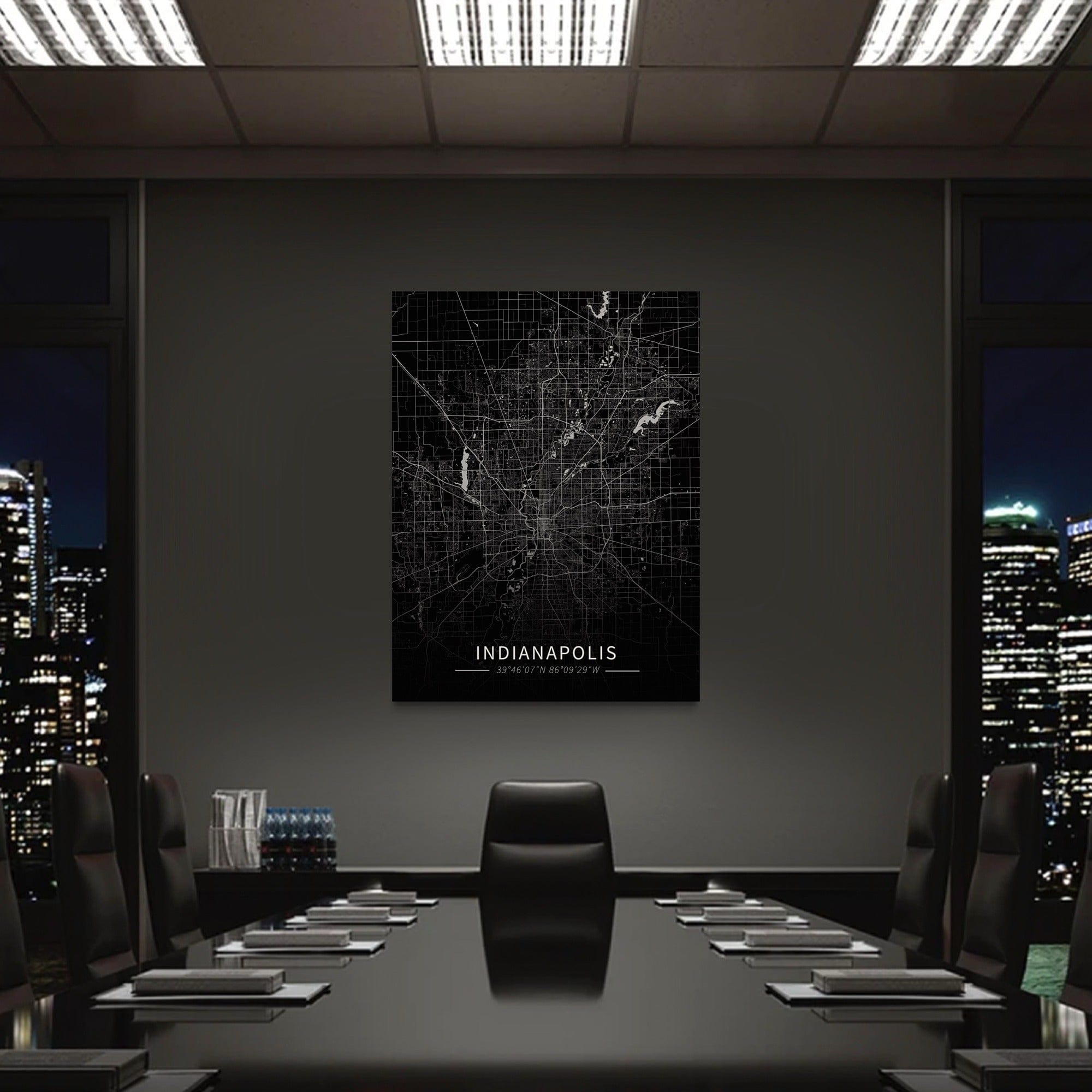 Indianapolis City Map Canvas
