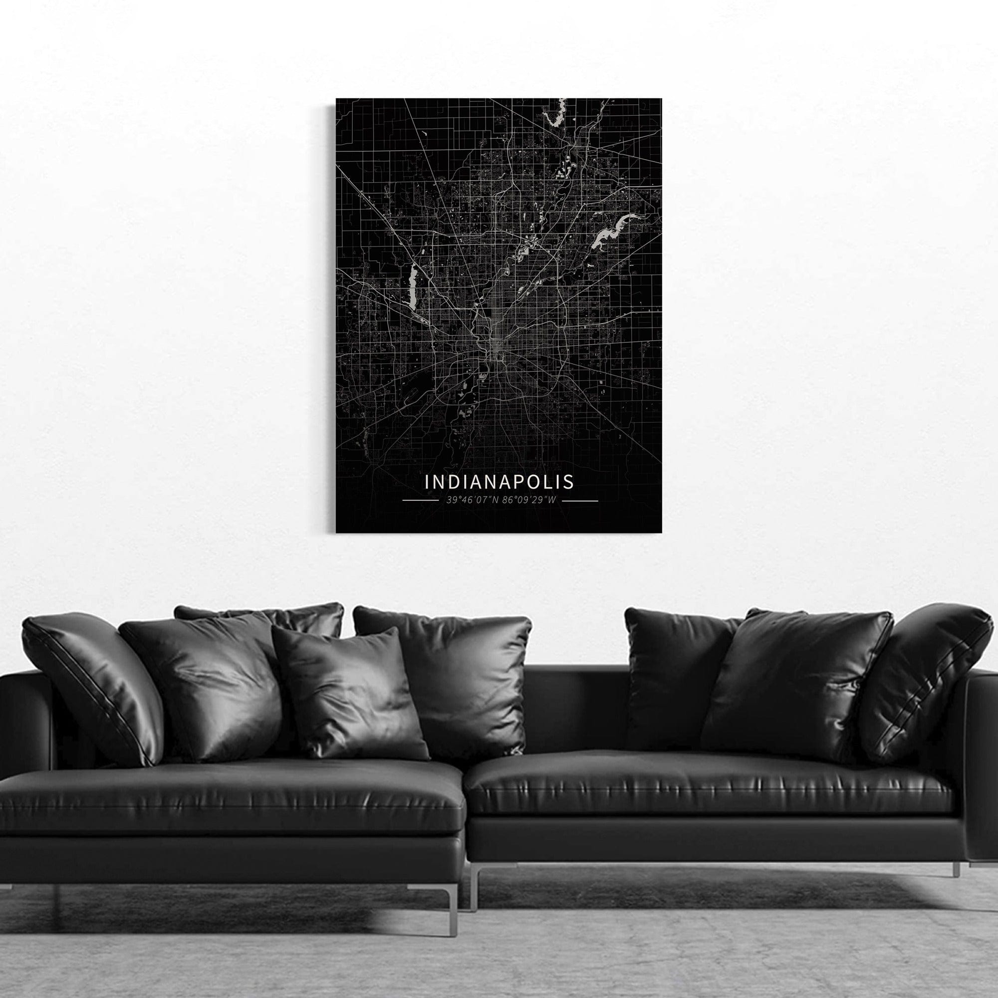 Indianapolis City Map Canvas