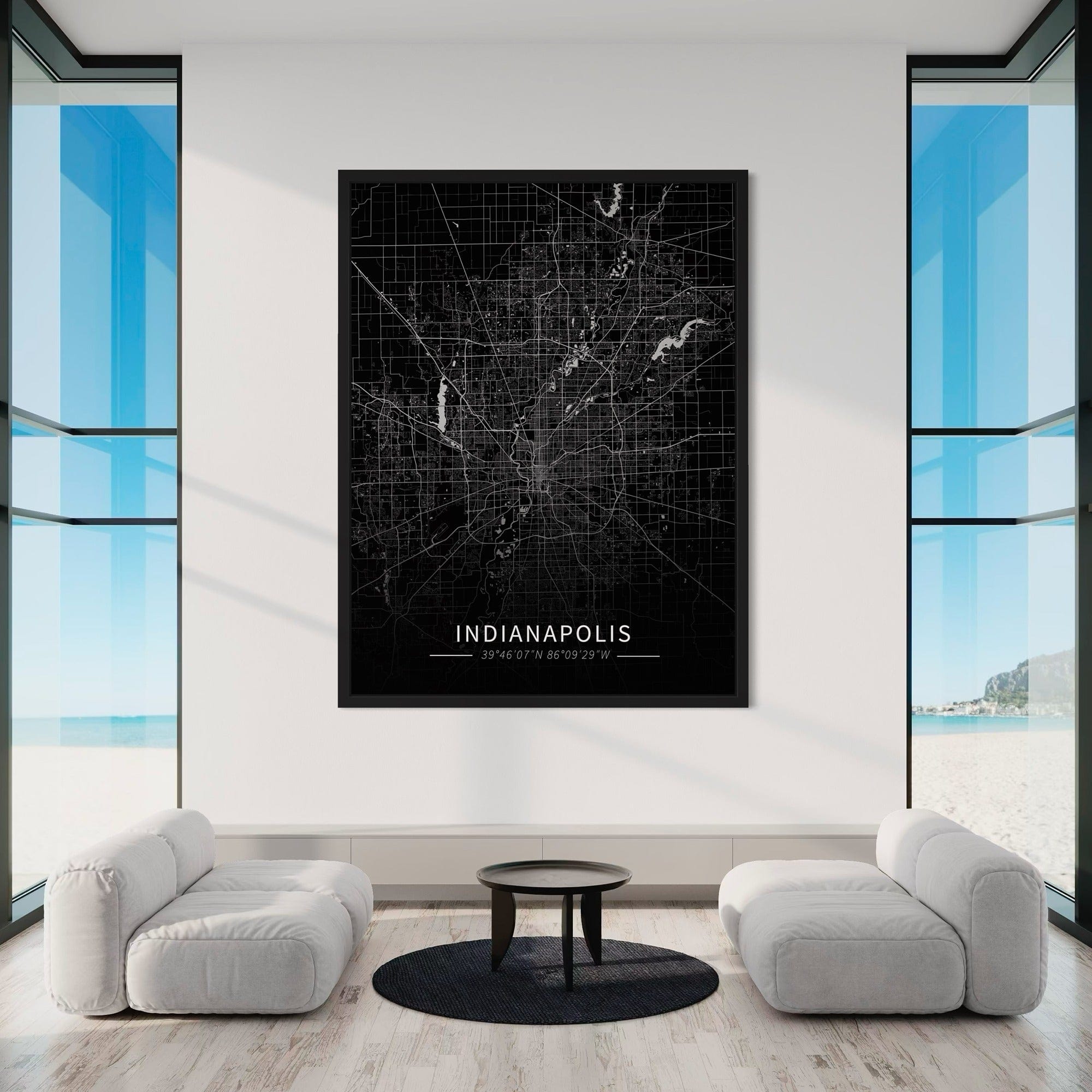 Indianapolis City Map Canvas