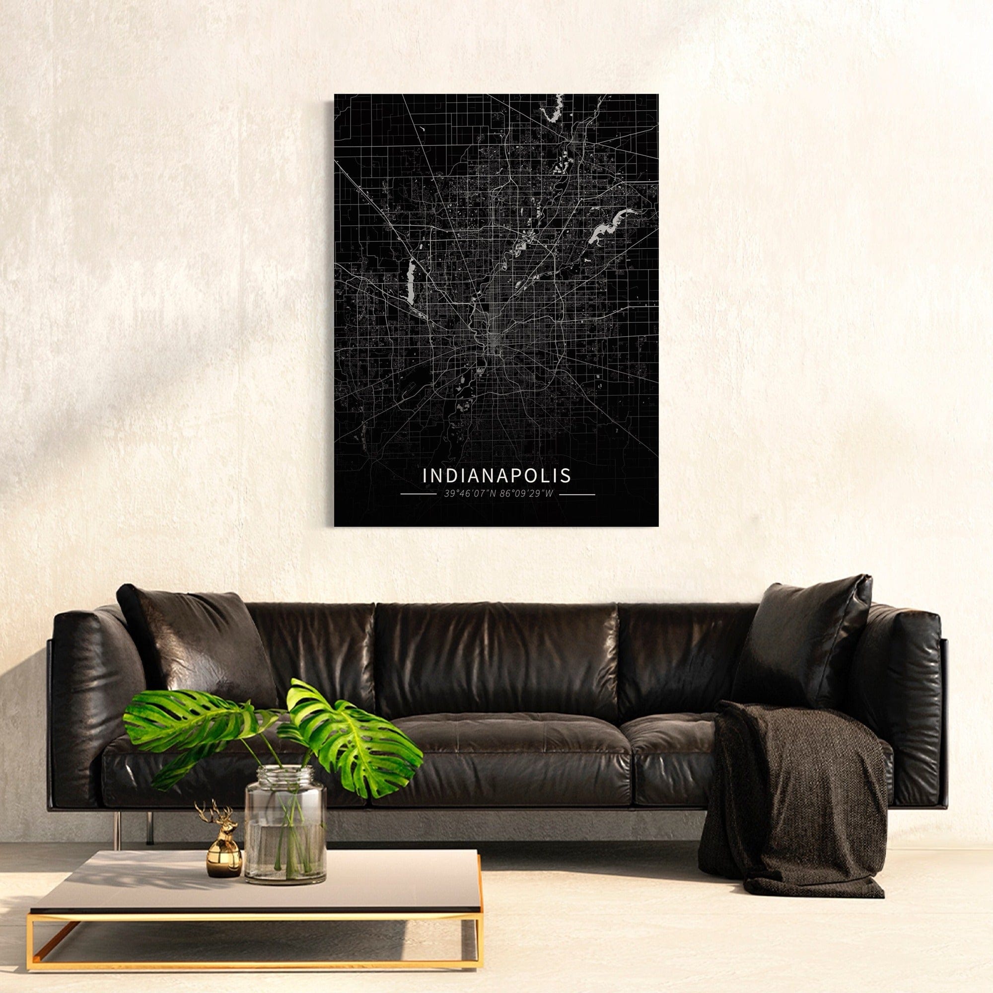 Indianapolis City Map Canvas