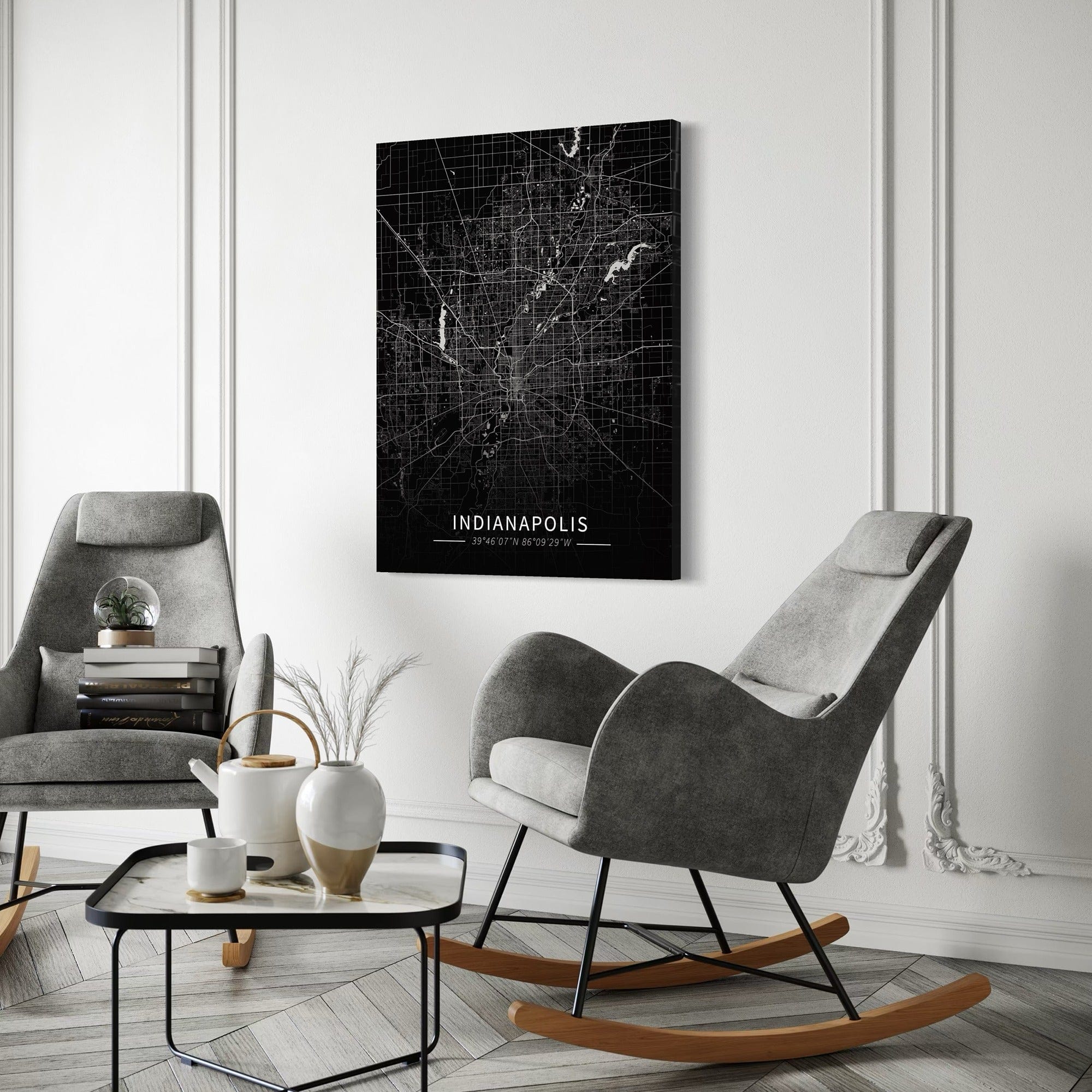 Indianapolis City Map Canvas
