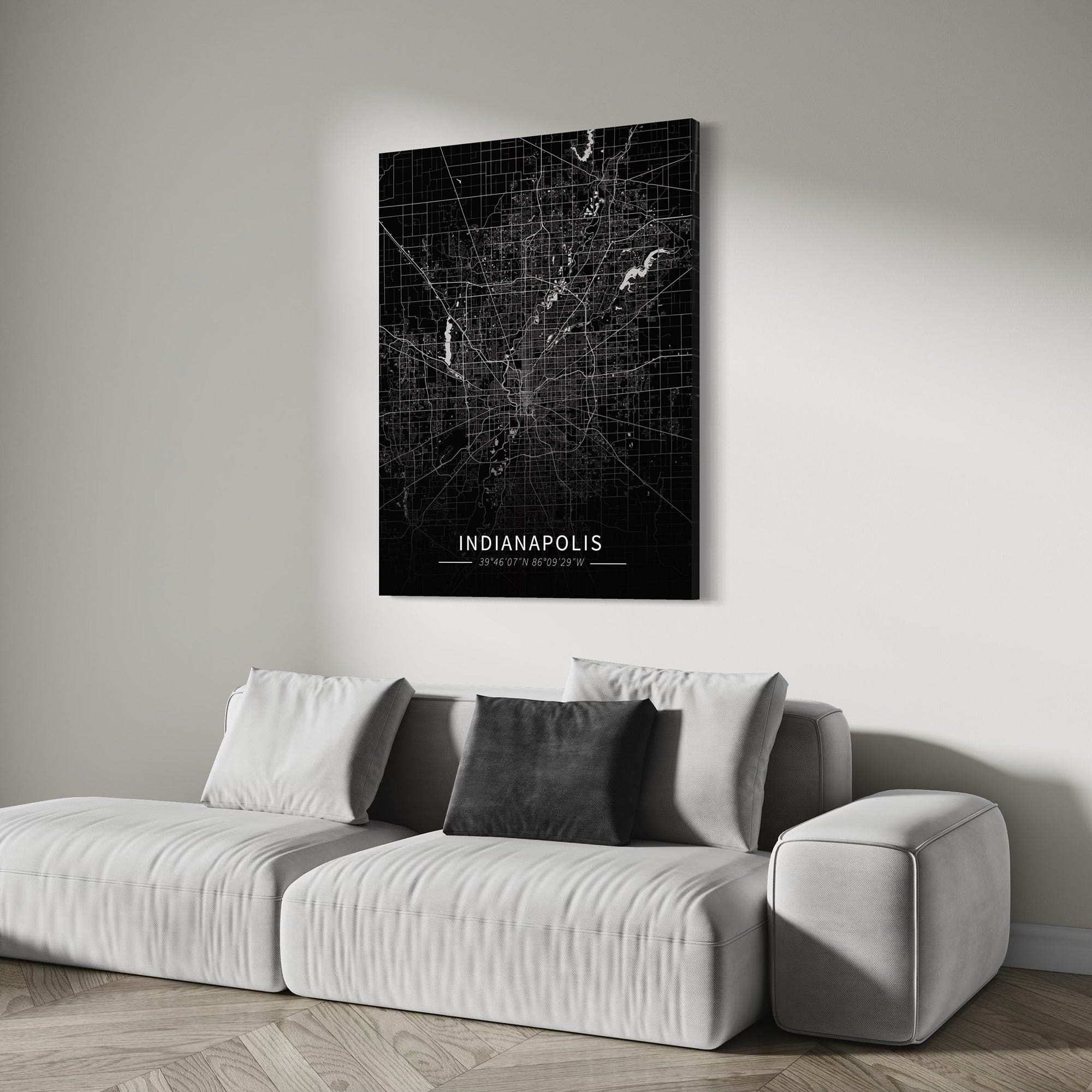 Indianapolis City Map Canvas