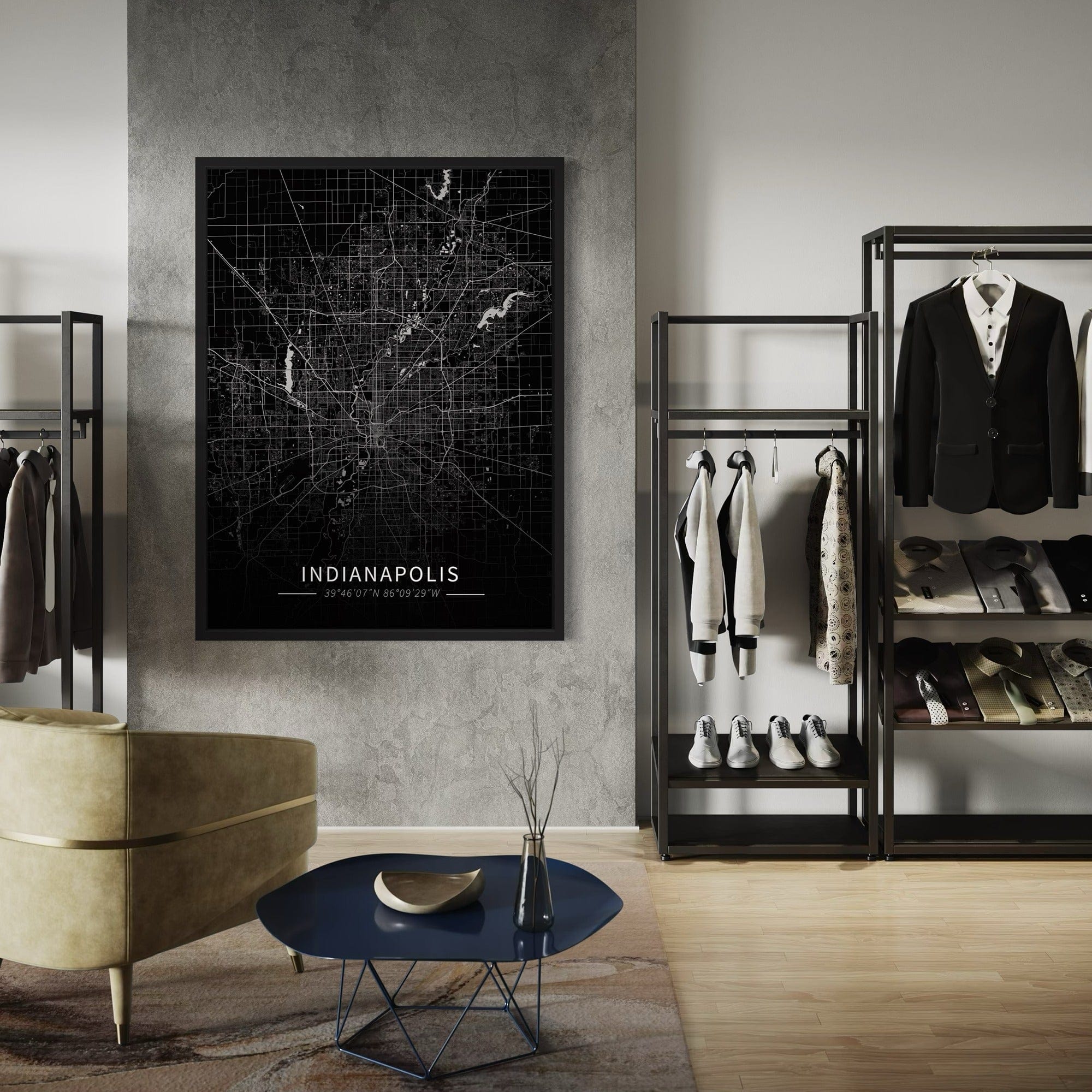 Indianapolis City Map Canvas