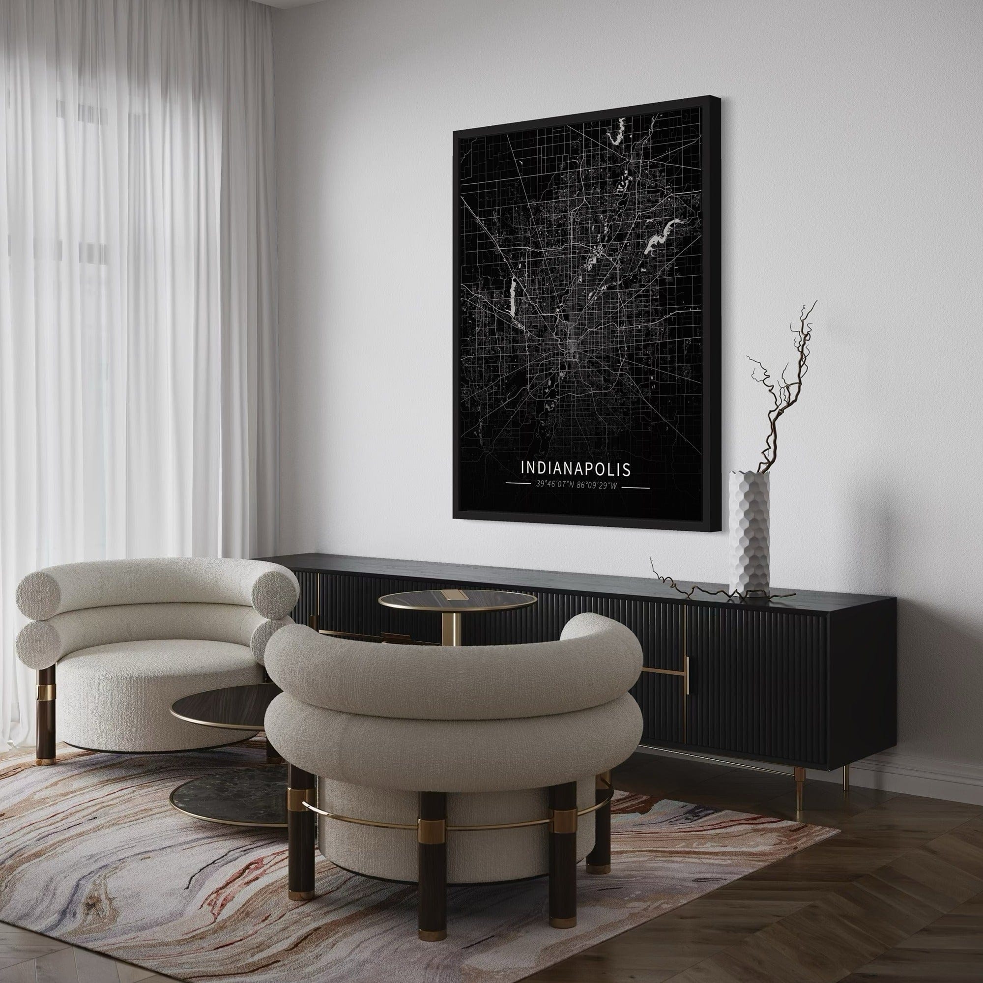 Indianapolis City Map Canvas