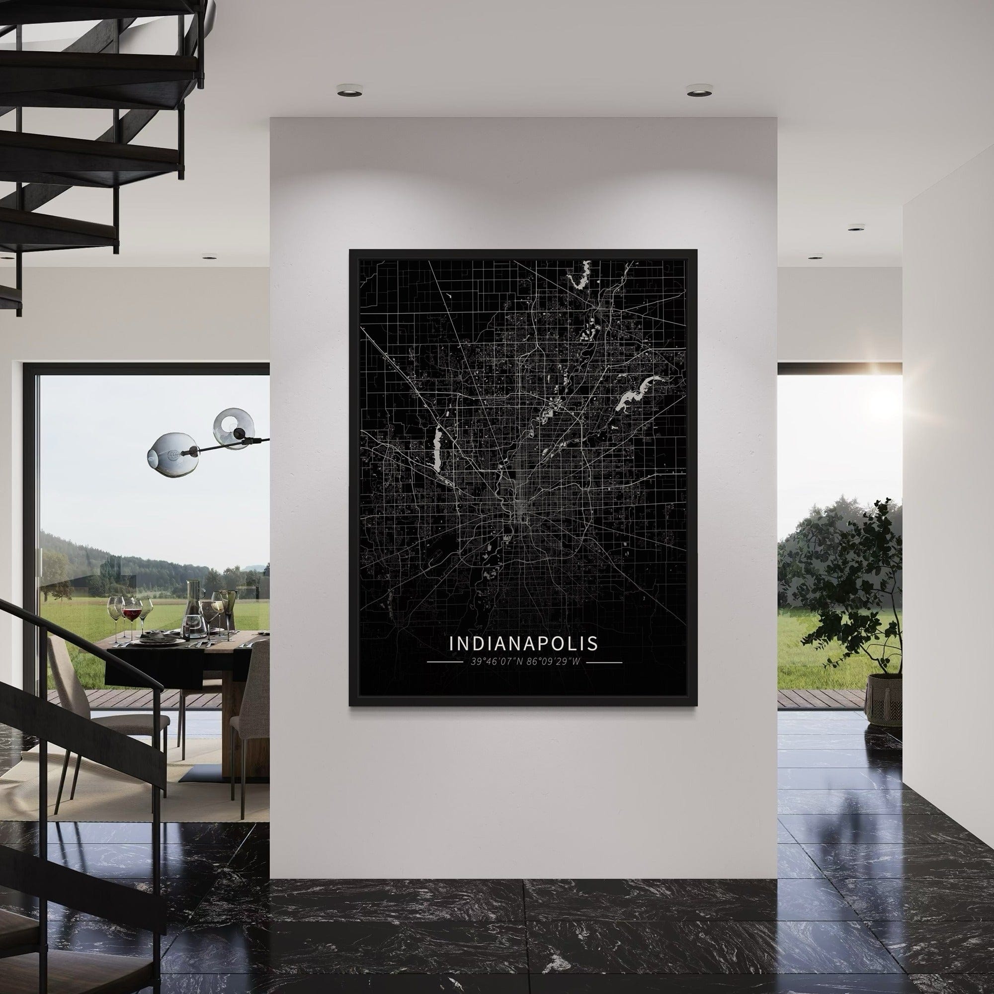 Indianapolis City Map Canvas