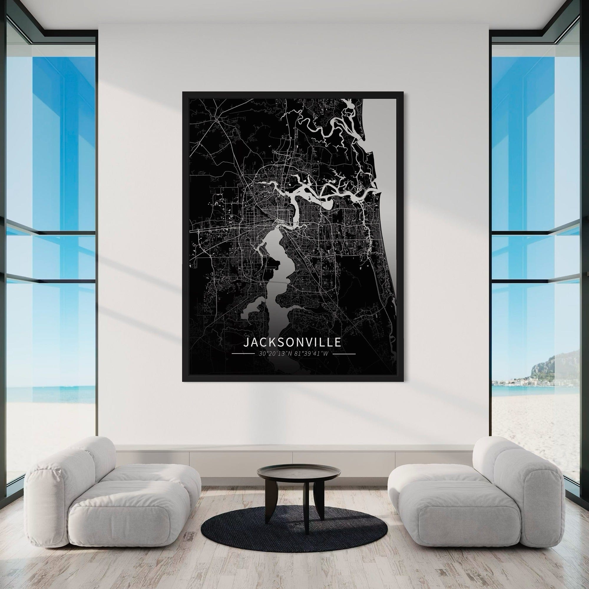 Jacksonville City Map Canvas