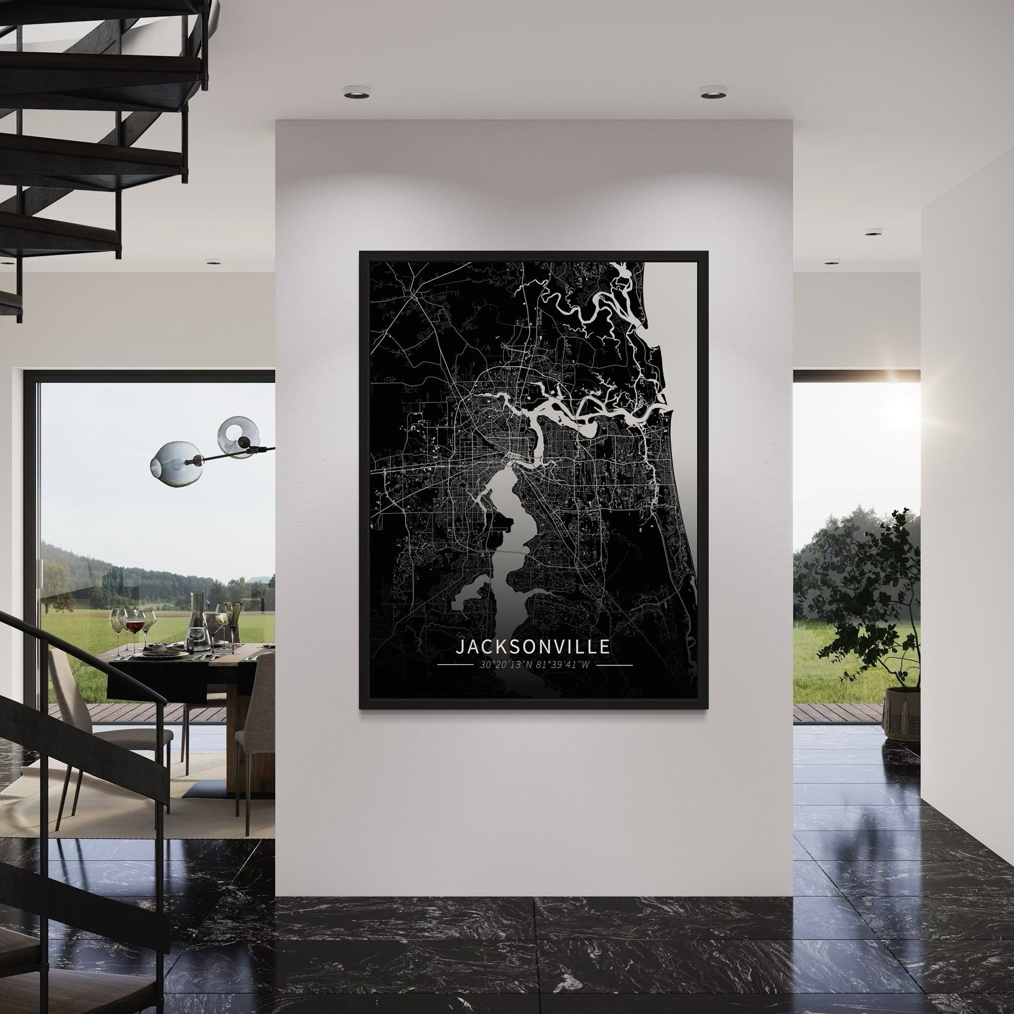 Jacksonville City Map Canvas