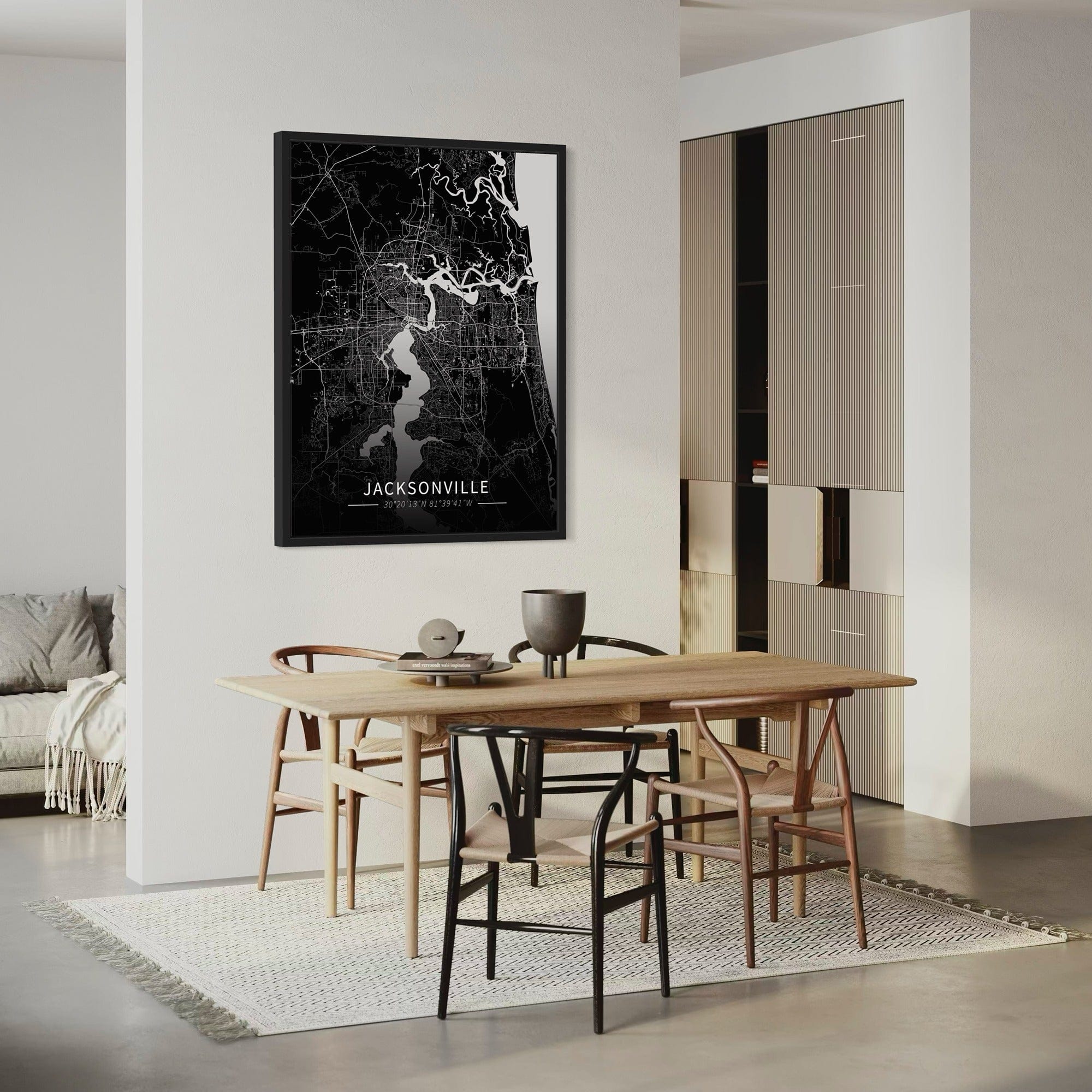 Jacksonville City Map Canvas