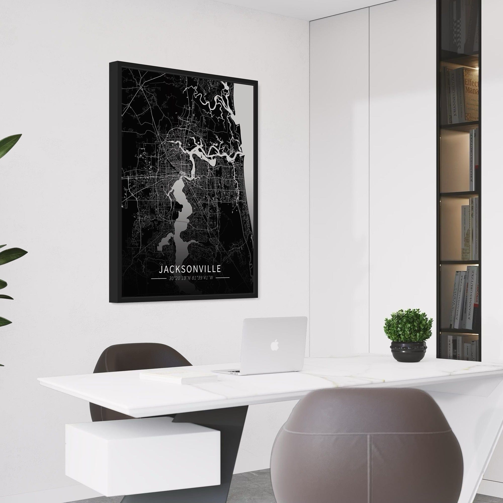 Jacksonville City Map Canvas