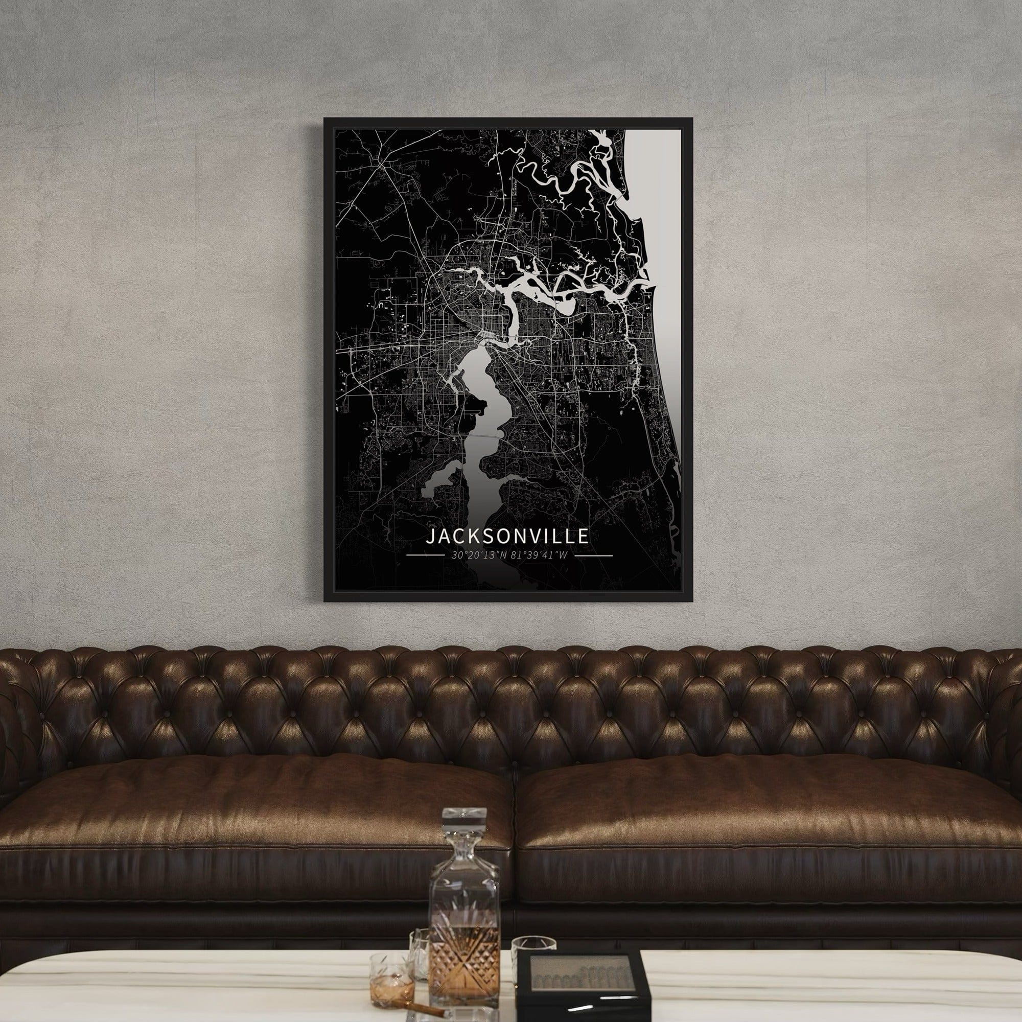 Jacksonville City Map Canvas