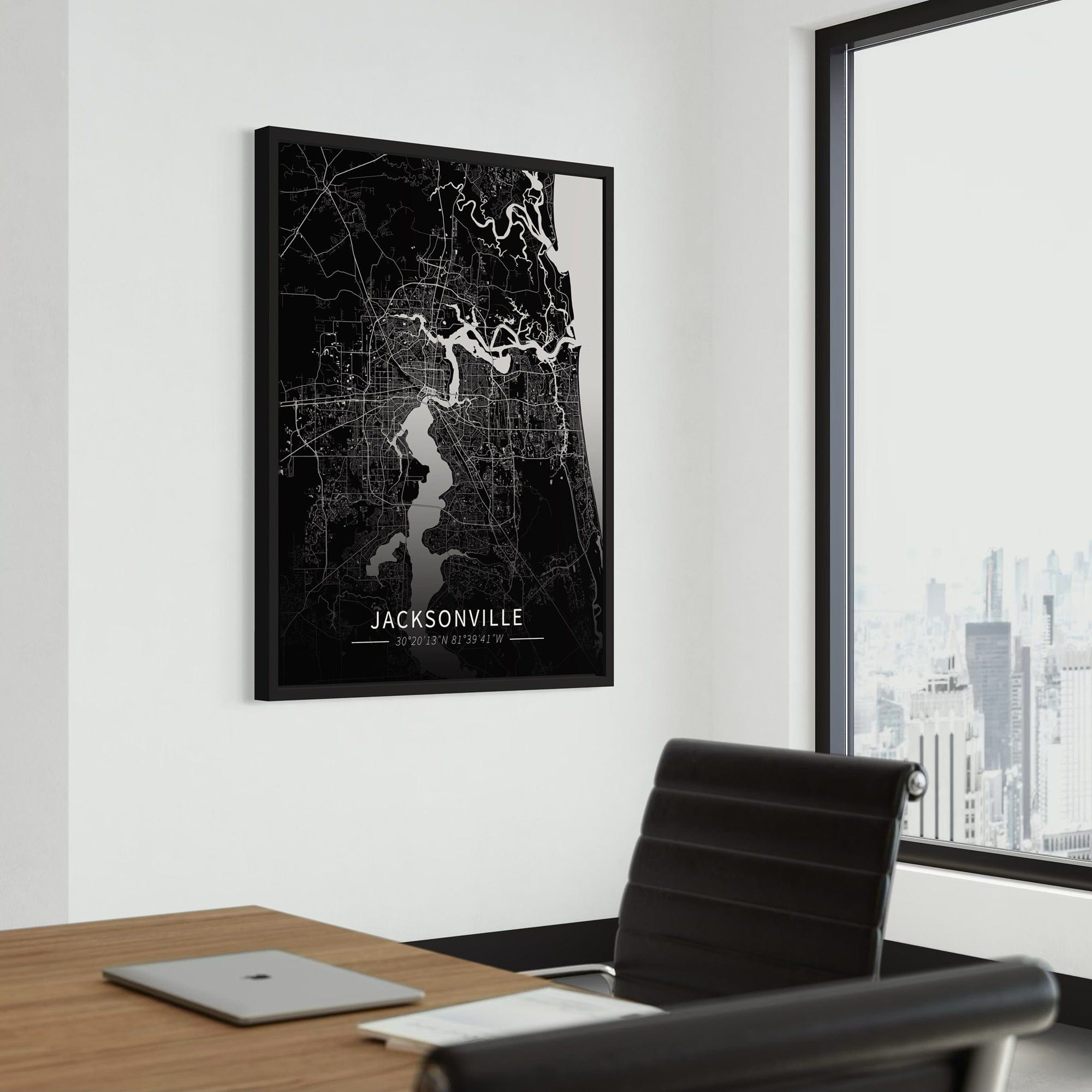 Jacksonville City Map Canvas