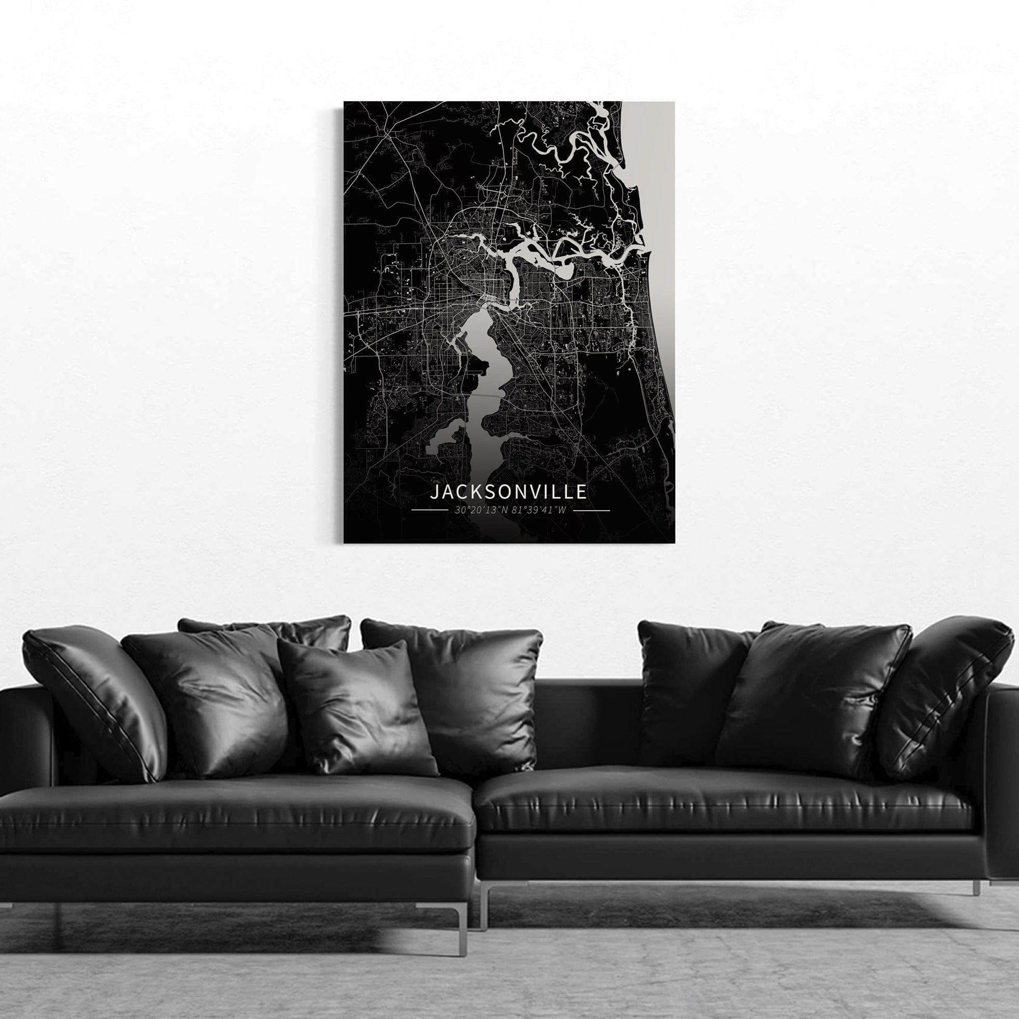 Jacksonville City Map Canvas