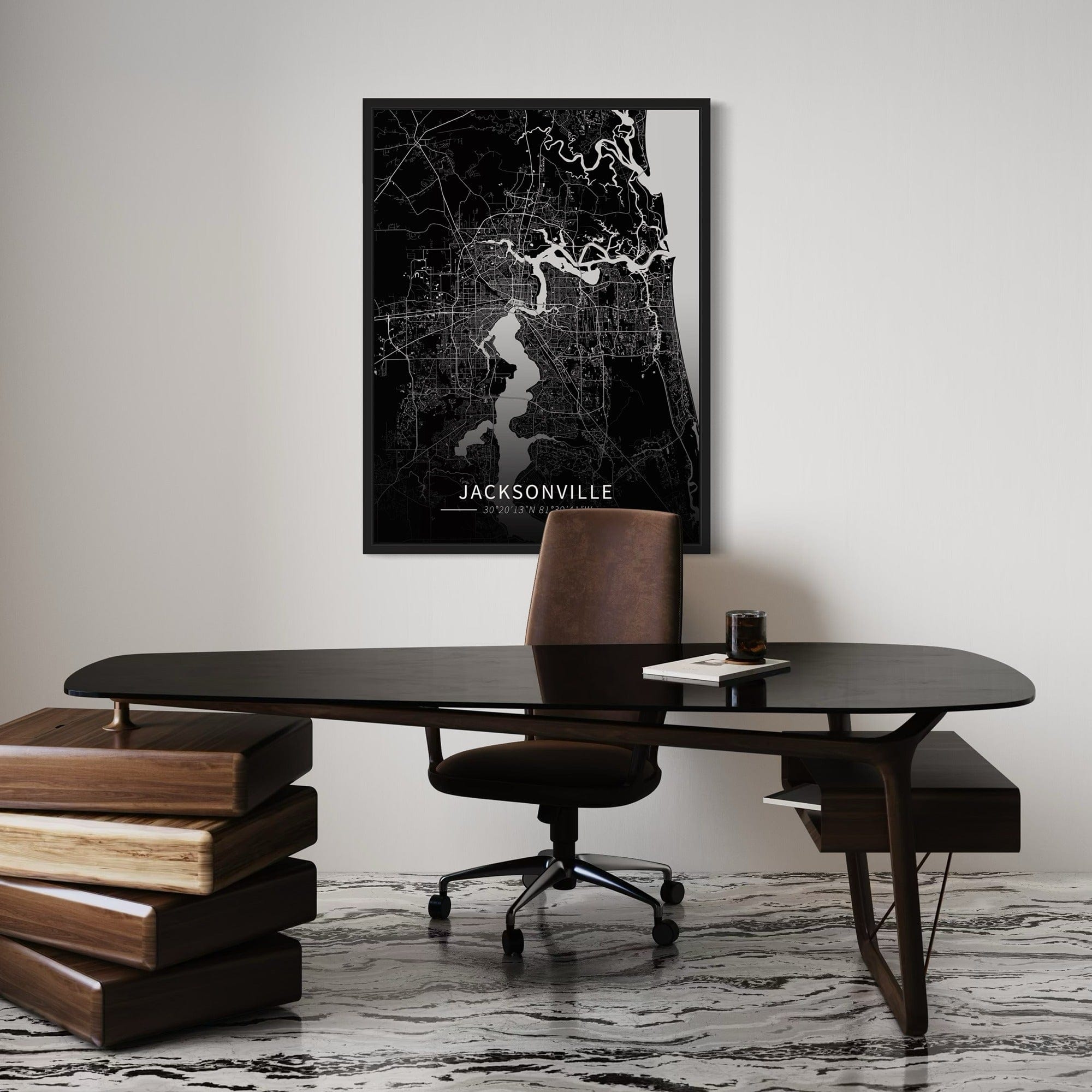 Jacksonville City Map Canvas