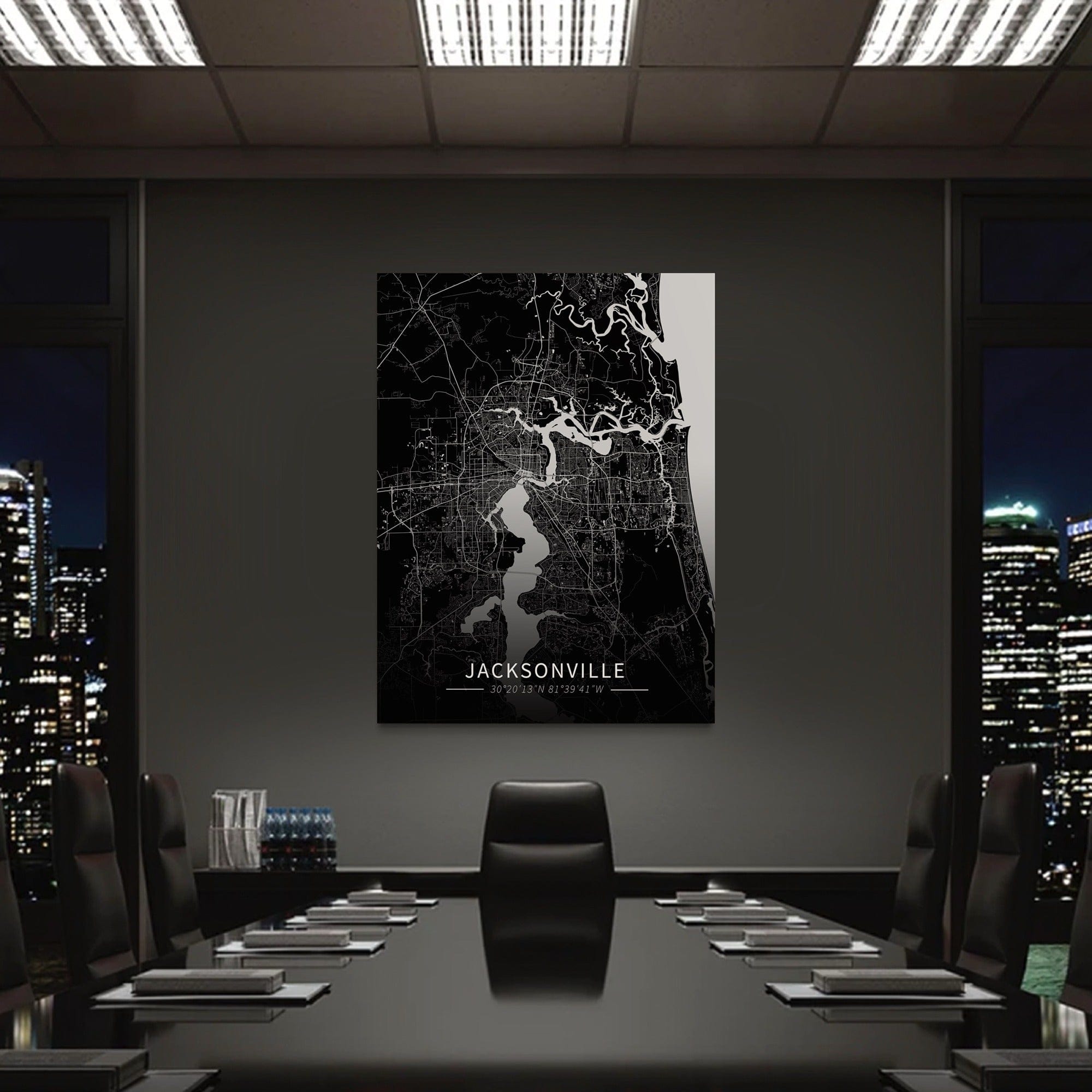 Jacksonville City Map Canvas