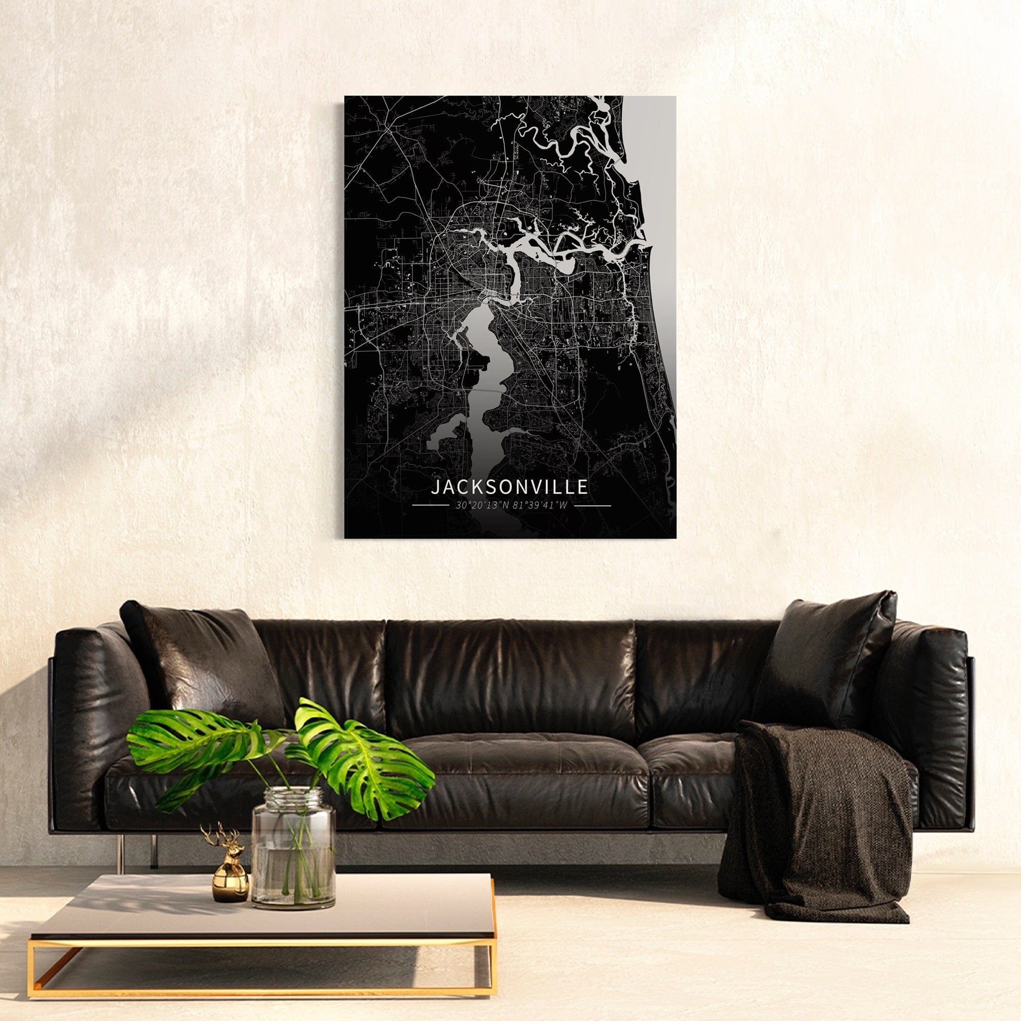 Jacksonville City Map Canvas