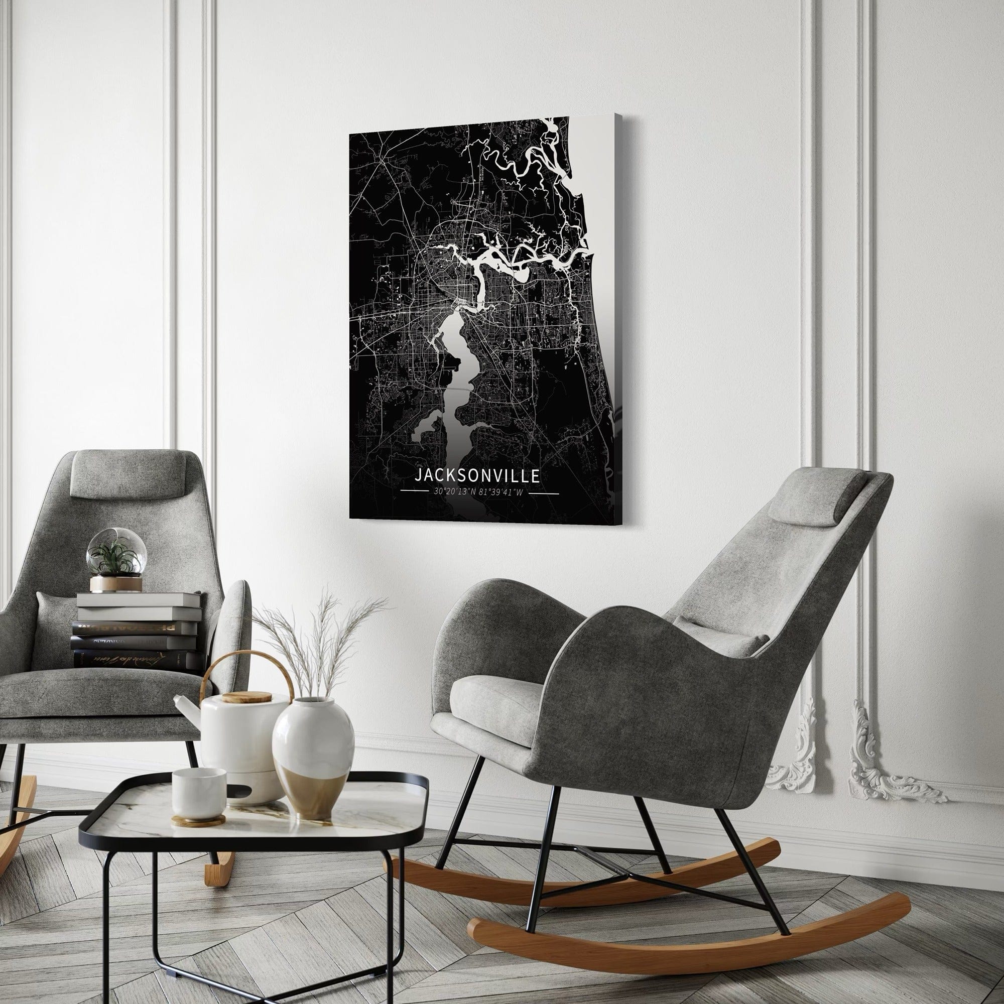 Jacksonville City Map Canvas
