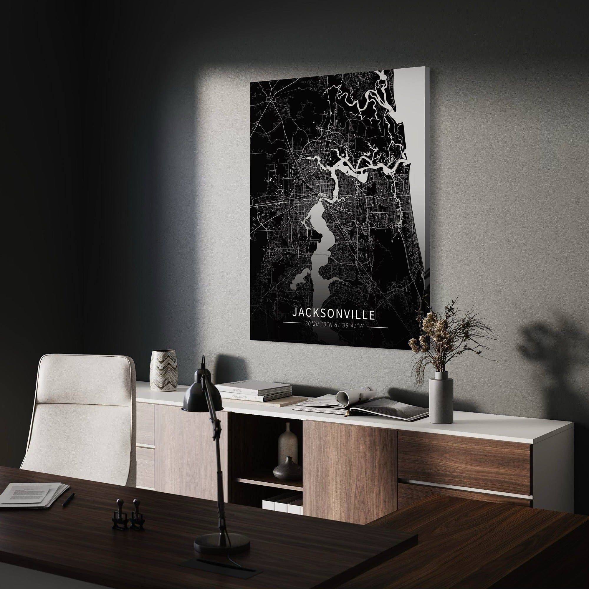 Jacksonville City Map Canvas