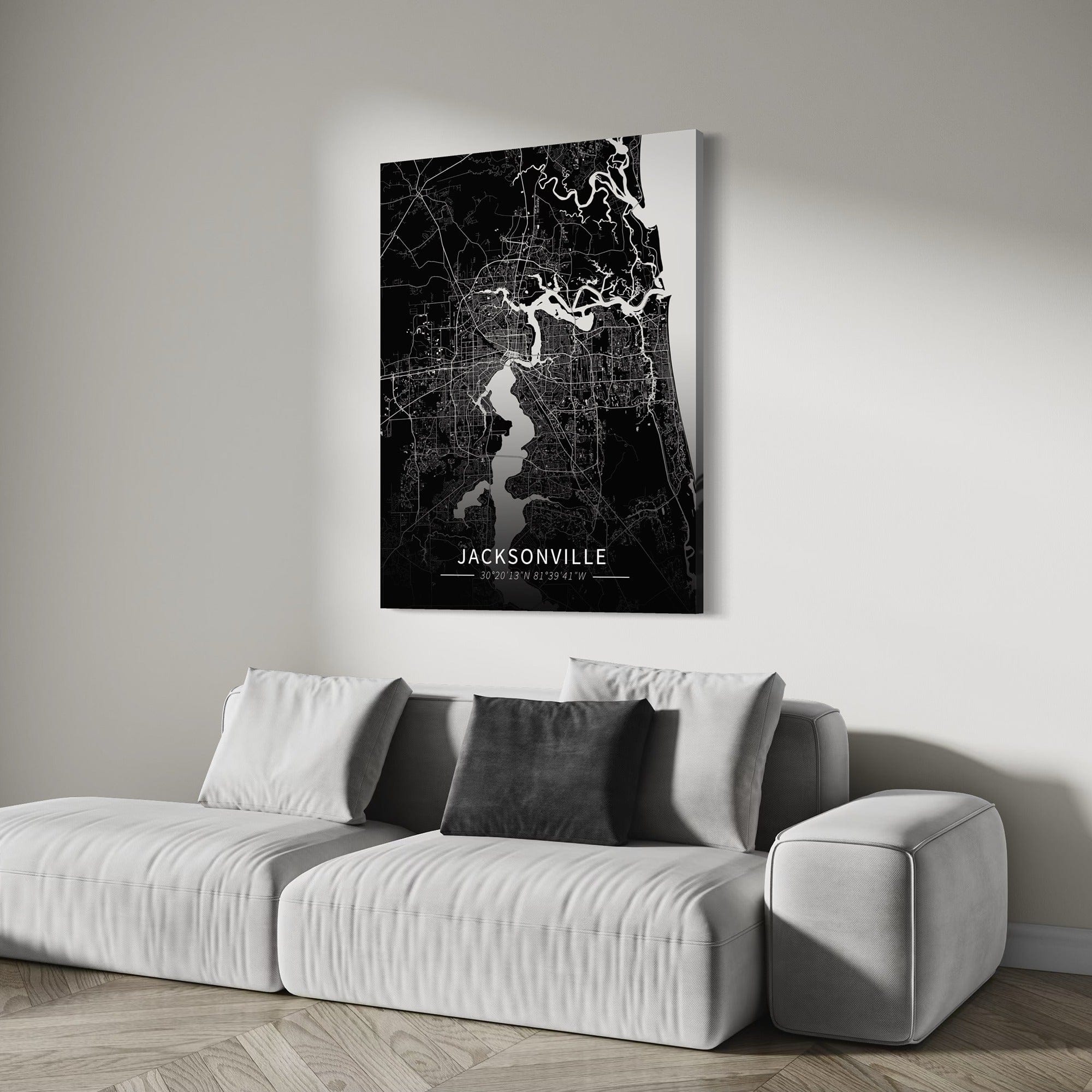 Jacksonville City Map Canvas