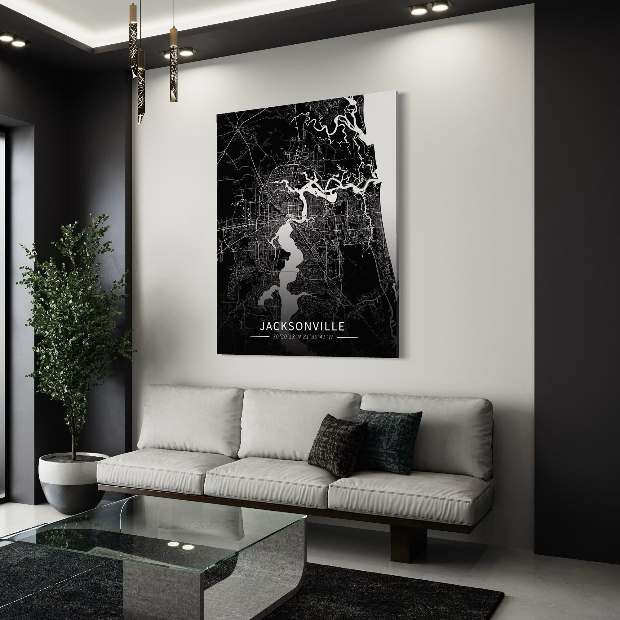 Jacksonville City Map Canvas