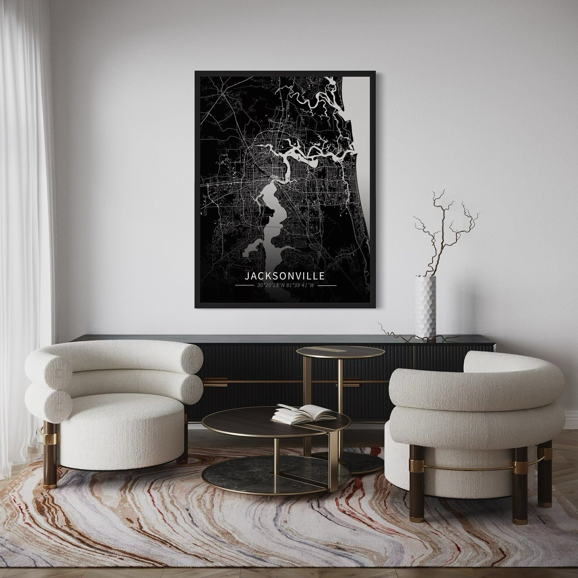 Jacksonville City Map Canvas