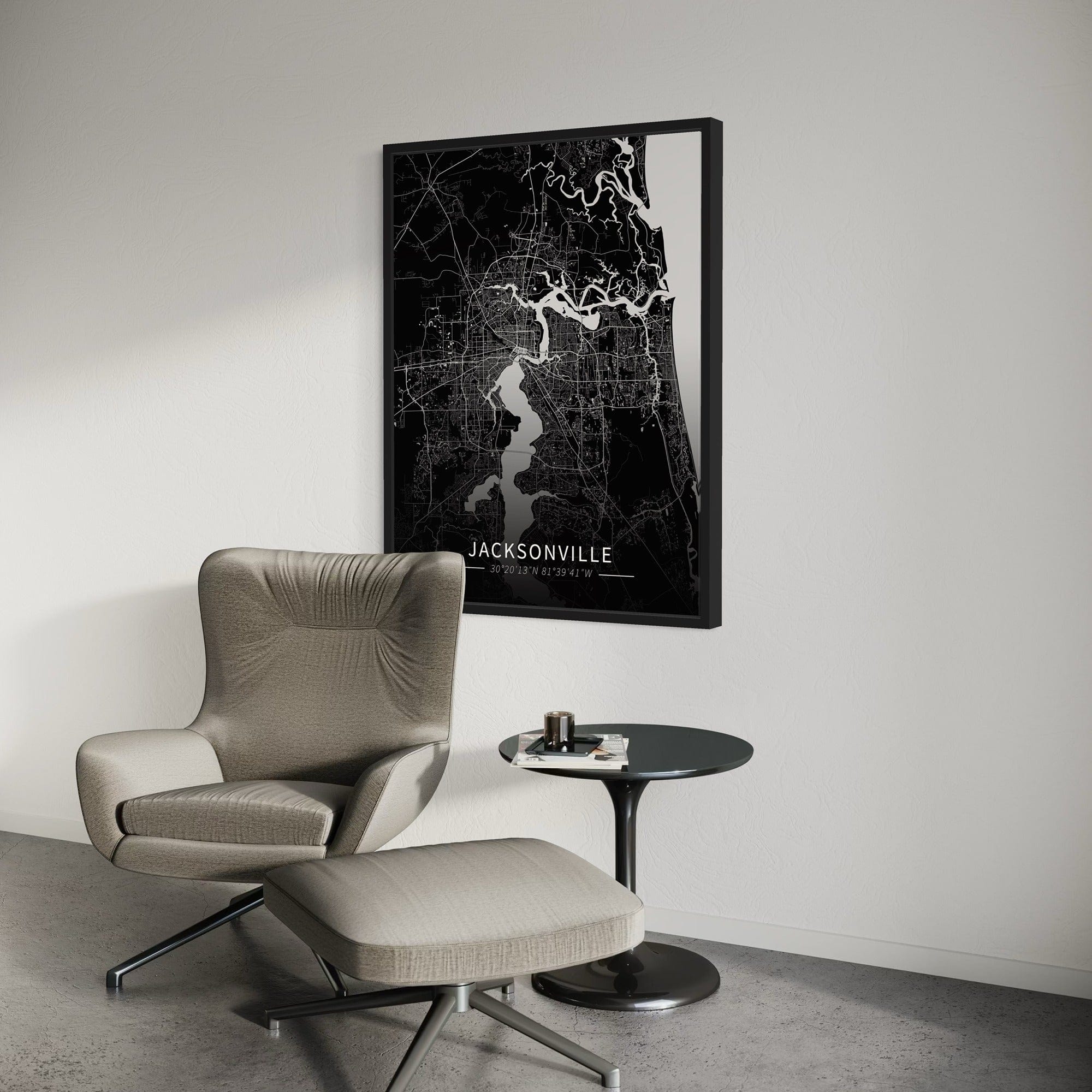 Jacksonville City Map Canvas