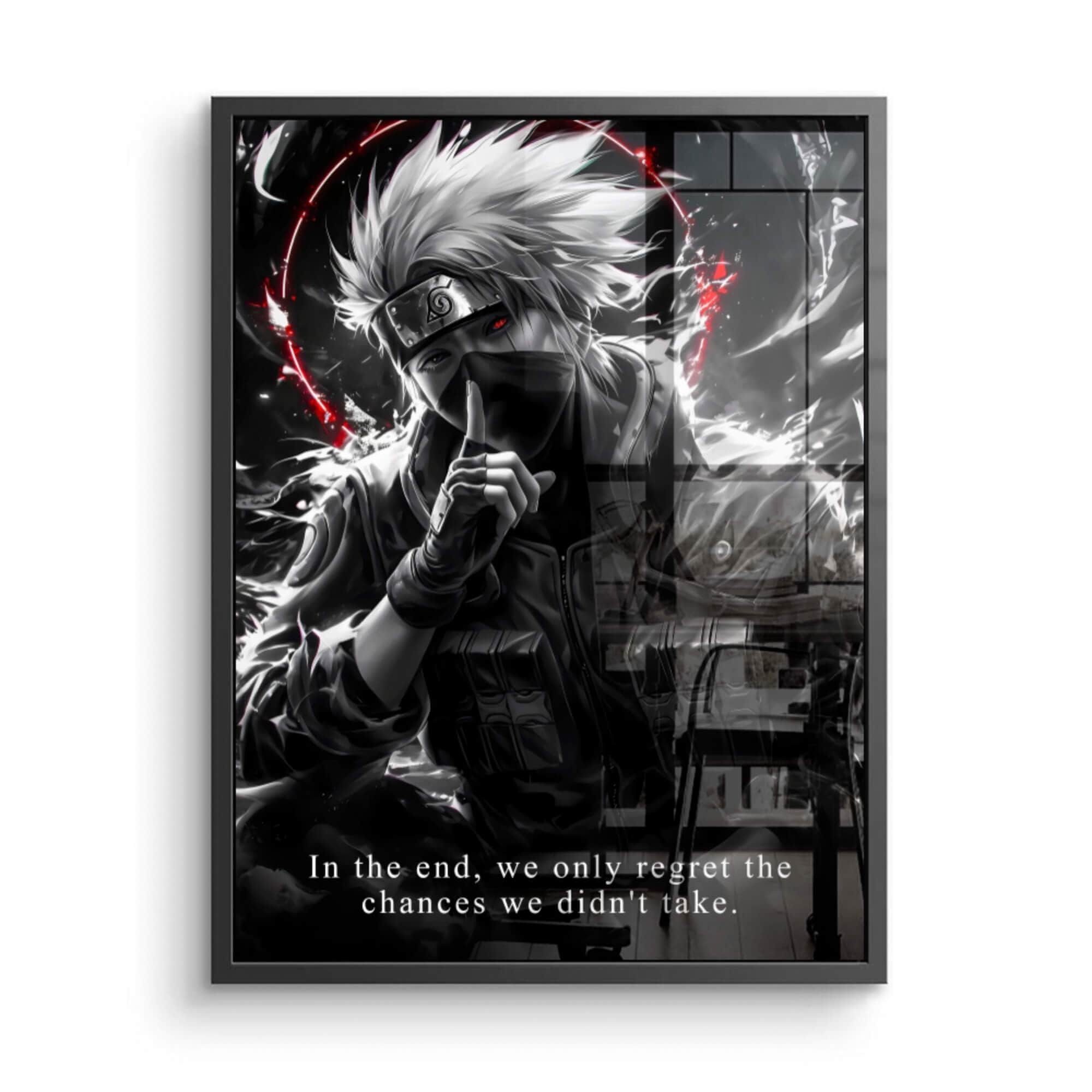 Kakashi Hatake Canvas Wall Art – Dark Anime Aesthetic for True Shinobi Fans