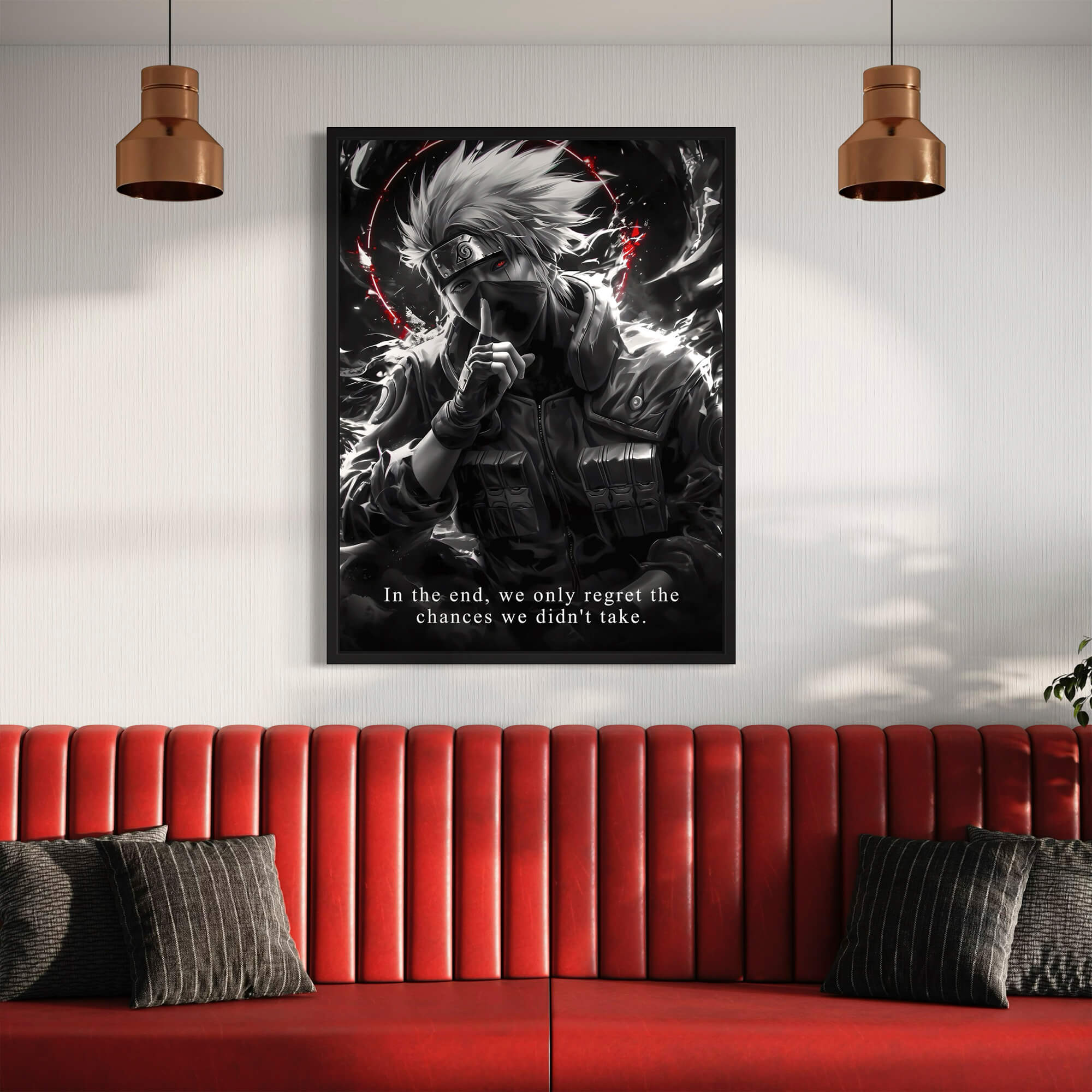 Kakashi Hatake Canvas Wall Art – Dark Anime Aesthetic for True Shinobi Fans