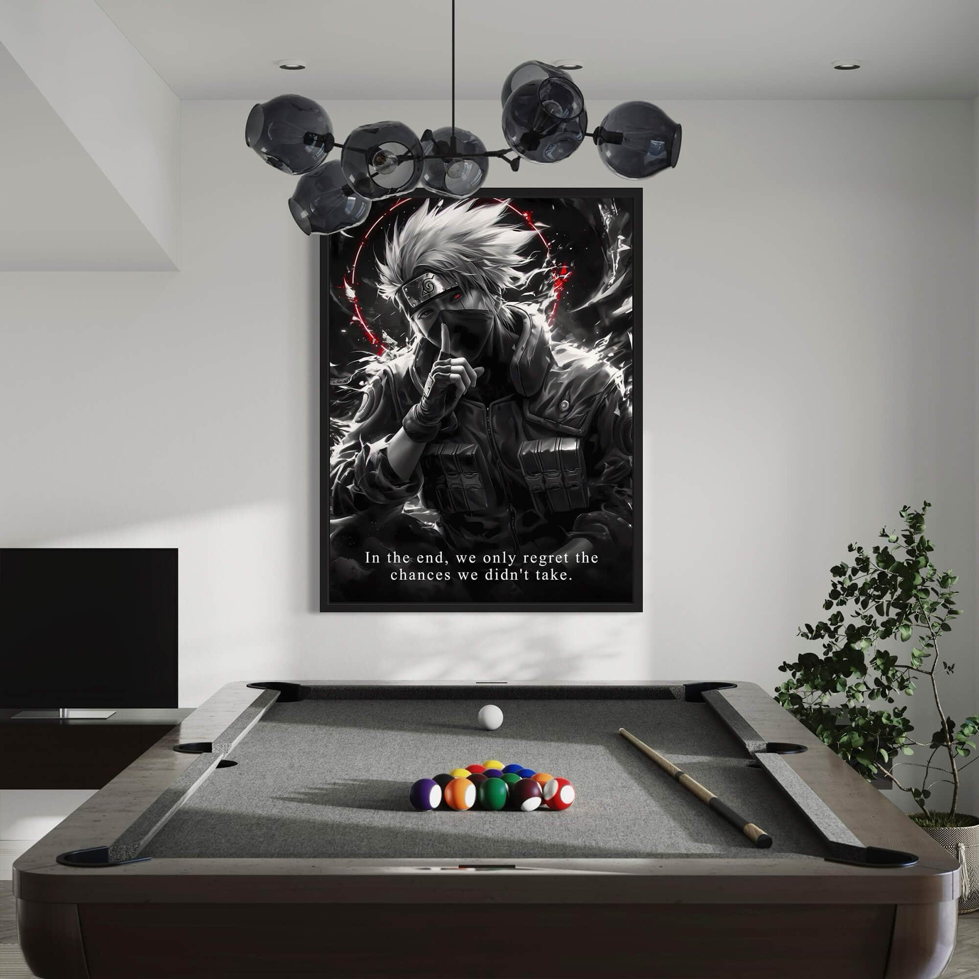 Kakashi Hatake Canvas Wall Art – Dark Anime Aesthetic for True Shinobi Fans