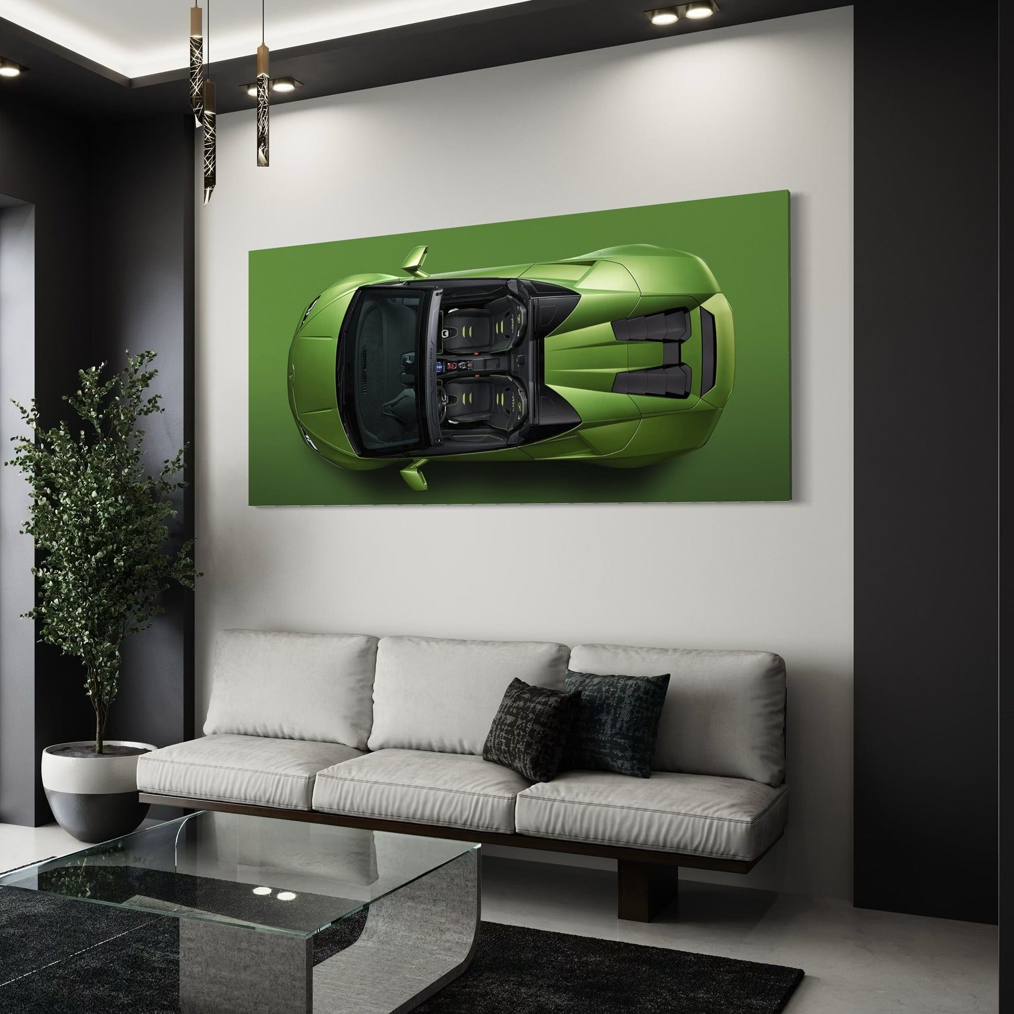 Lamborghini Huracan green - sport car | Canvas Wall Art Print