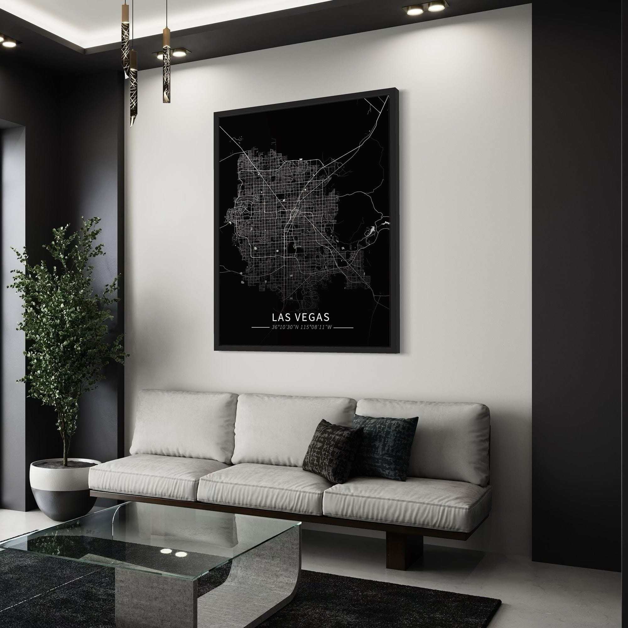 Las Vegas City Map Canvas