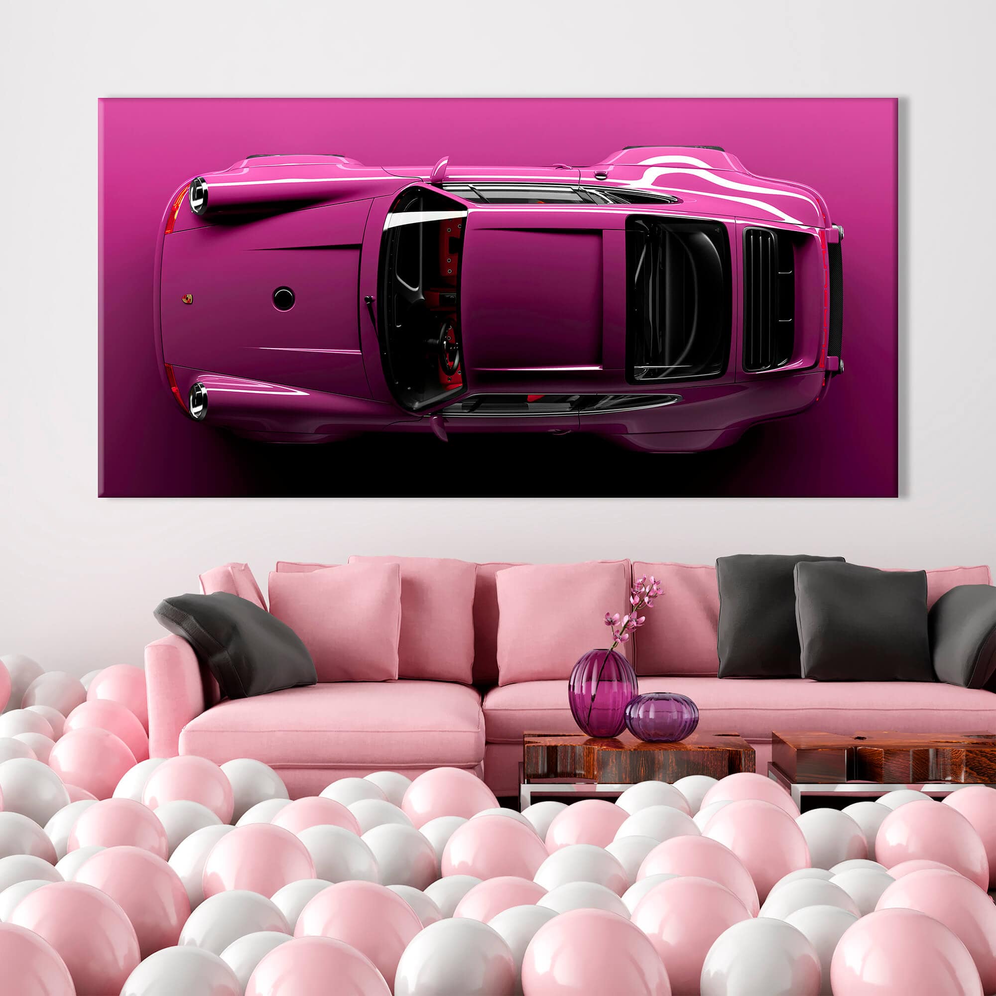 Magenta Porsche 911 Canvas