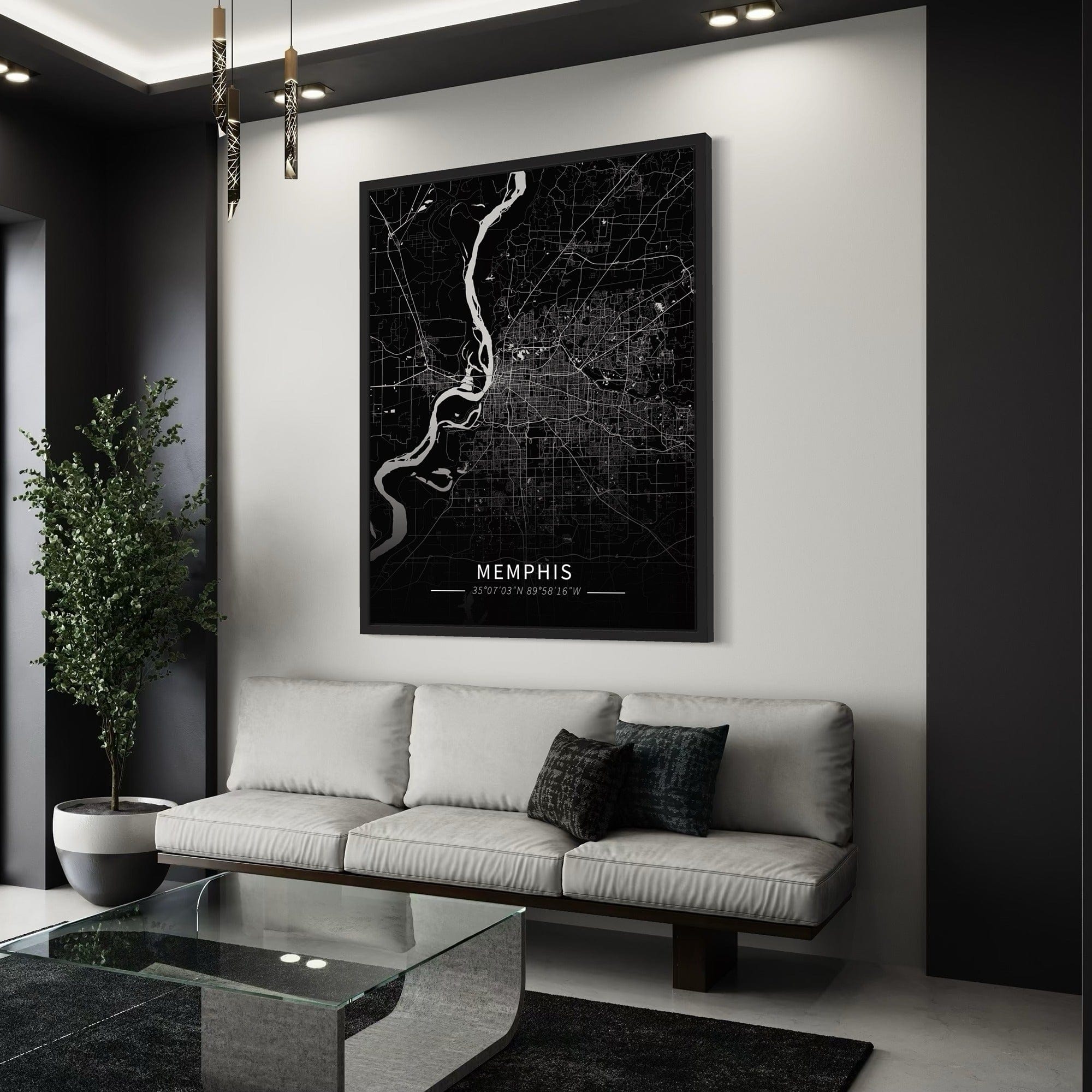 Memphis City Map Canvas