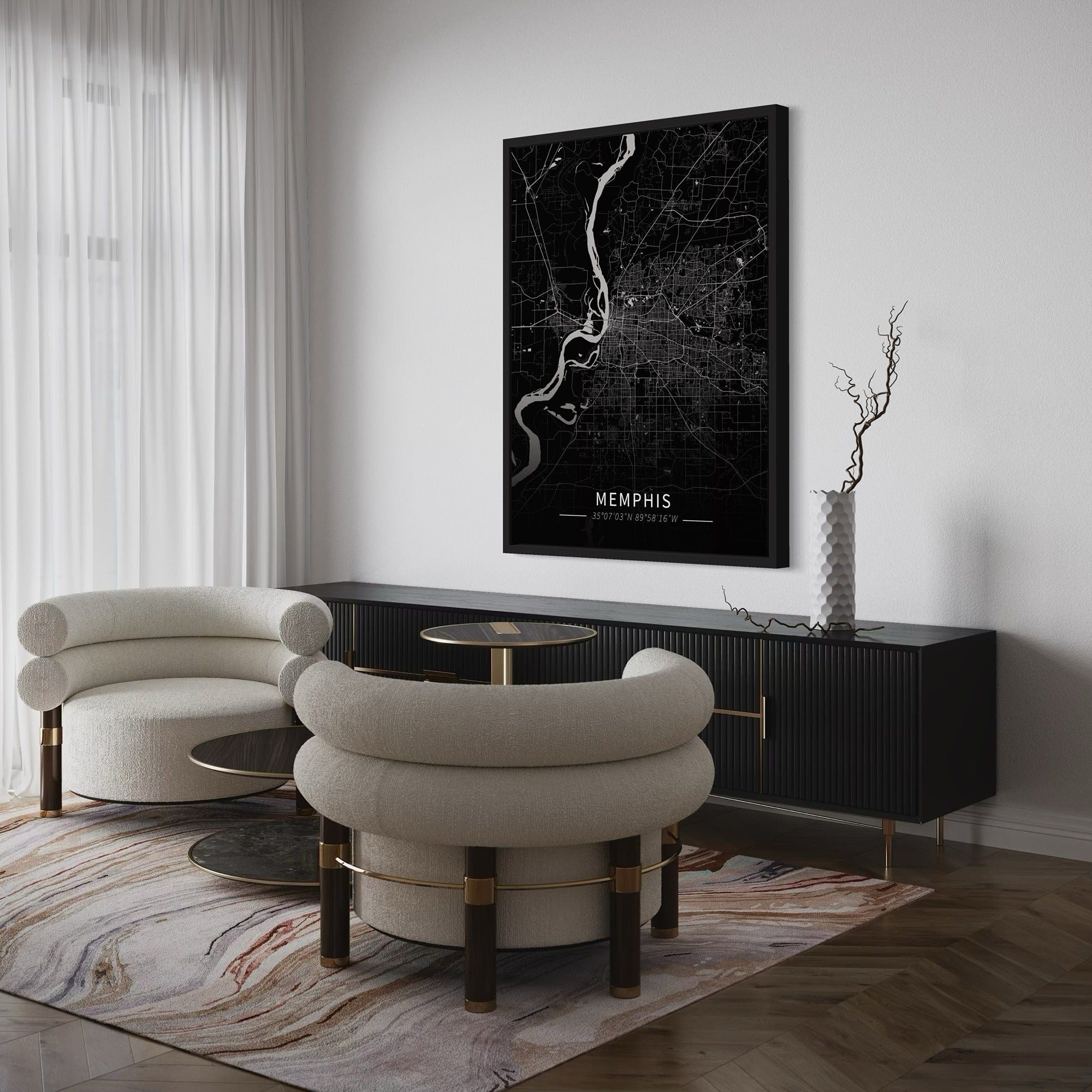 Memphis City Map Canvas