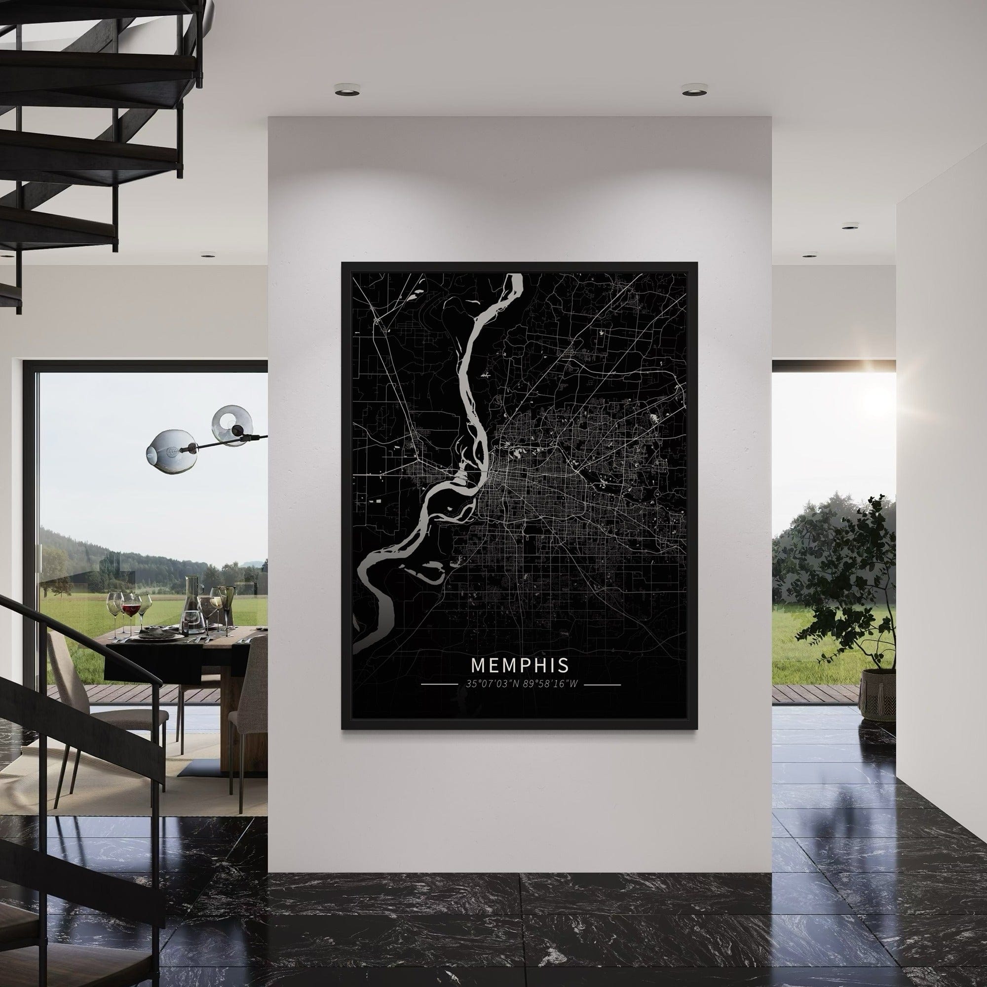 Memphis City Map Canvas
