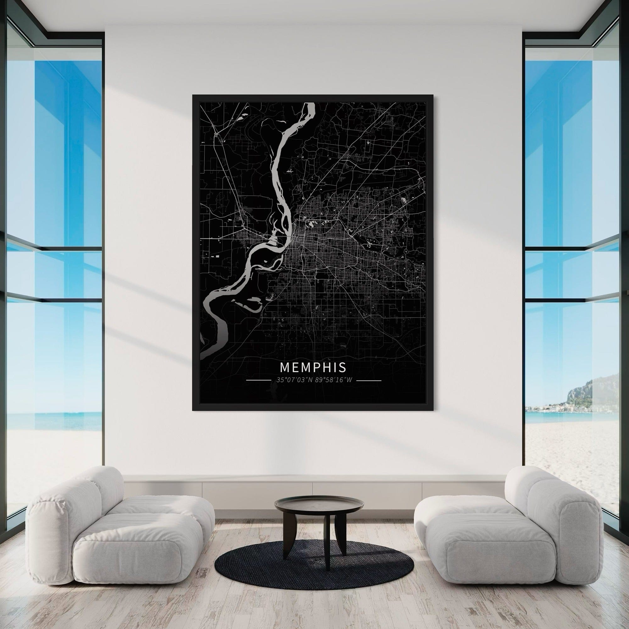 Memphis City Map Canvas
