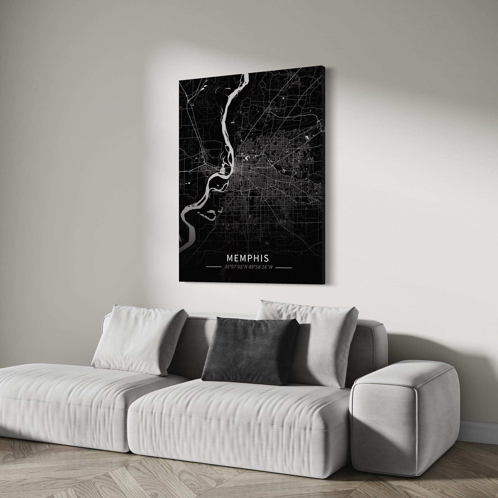 Memphis City Map Canvas