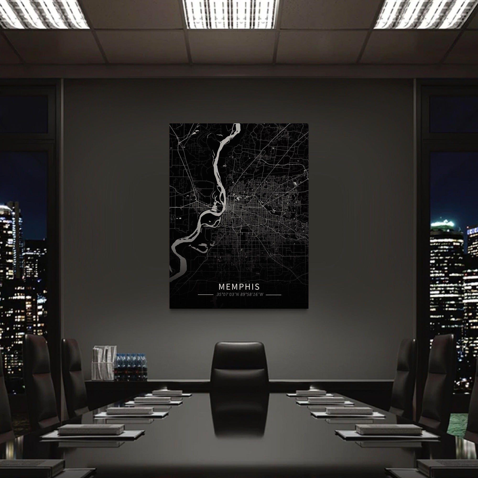 Memphis City Map Canvas