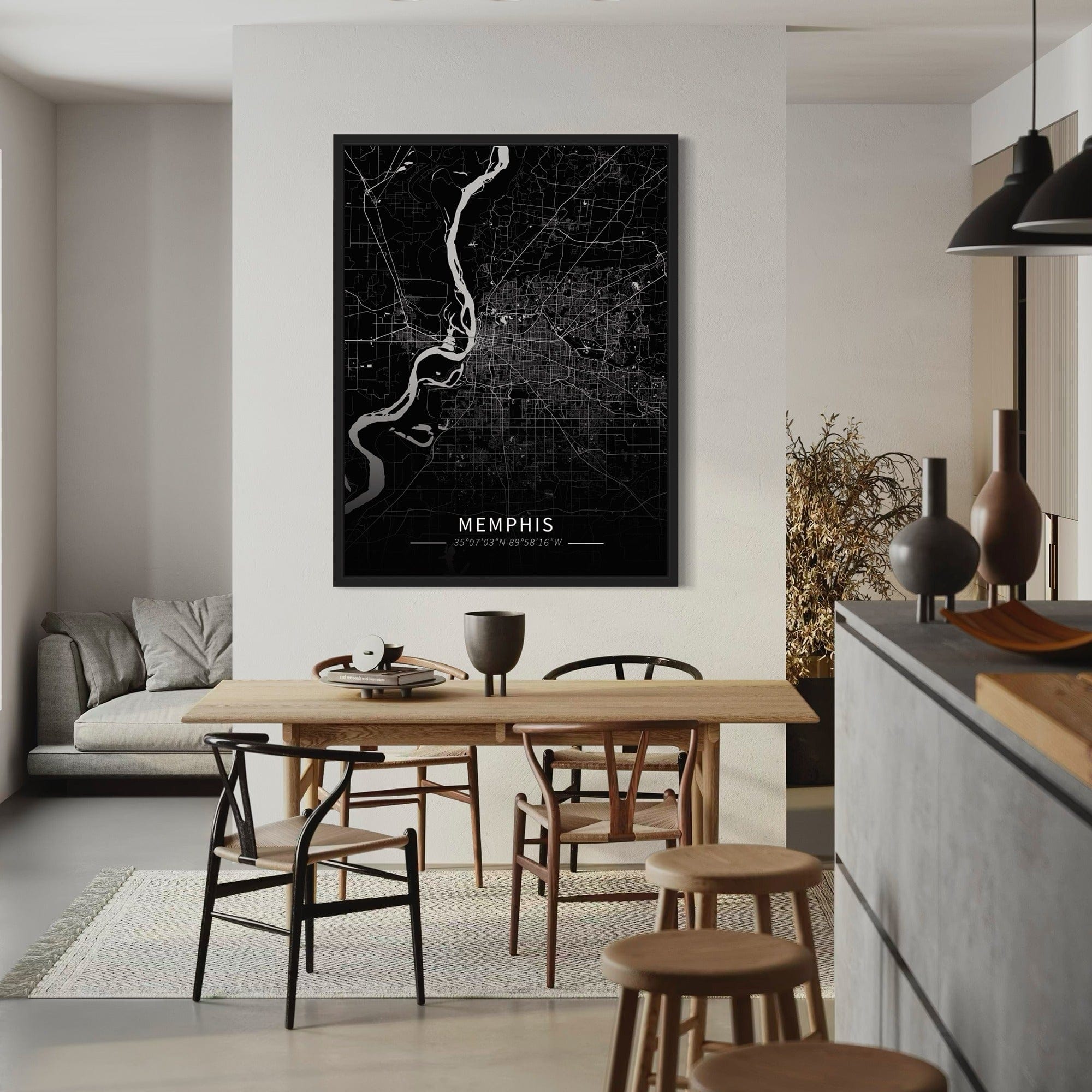 Memphis City Map Canvas